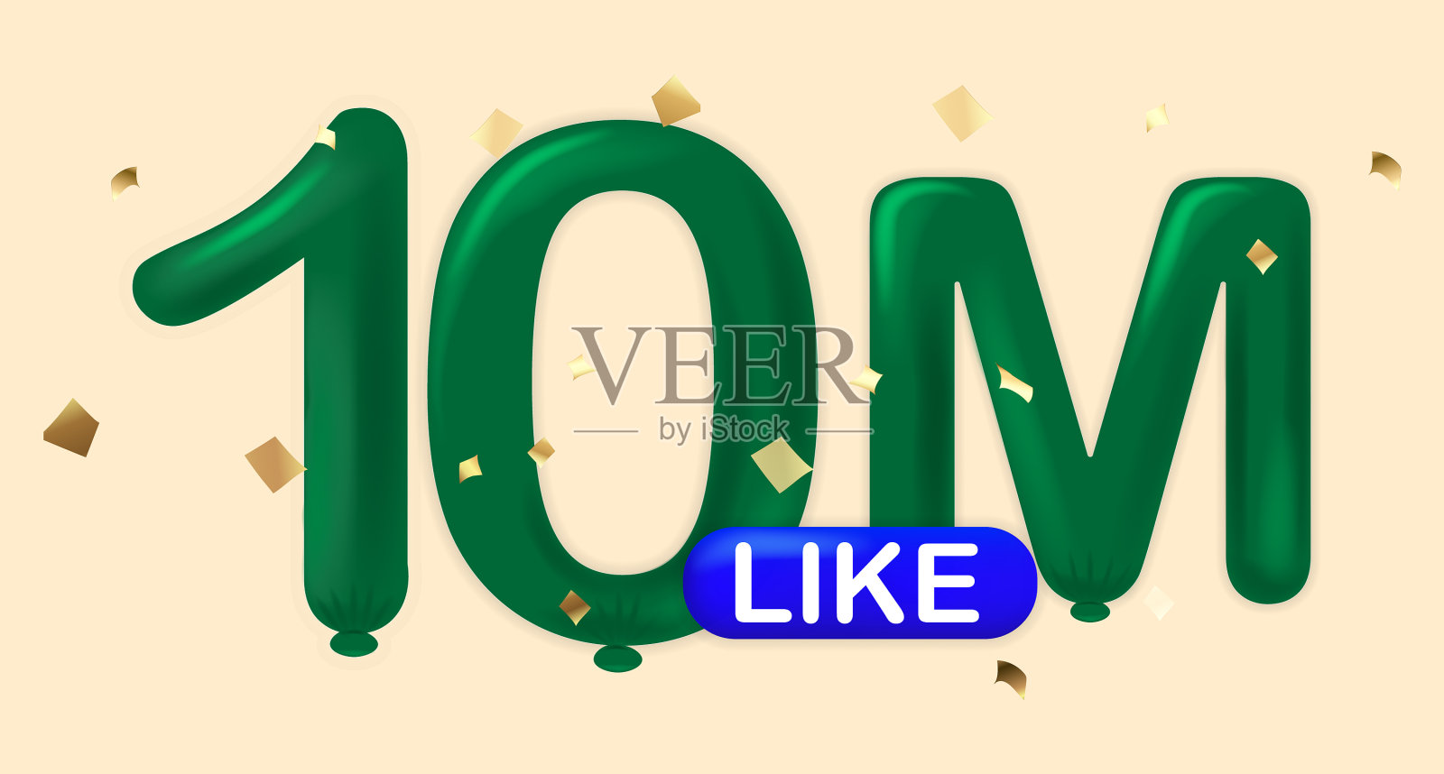 1000万个赞的概念插画图片素材