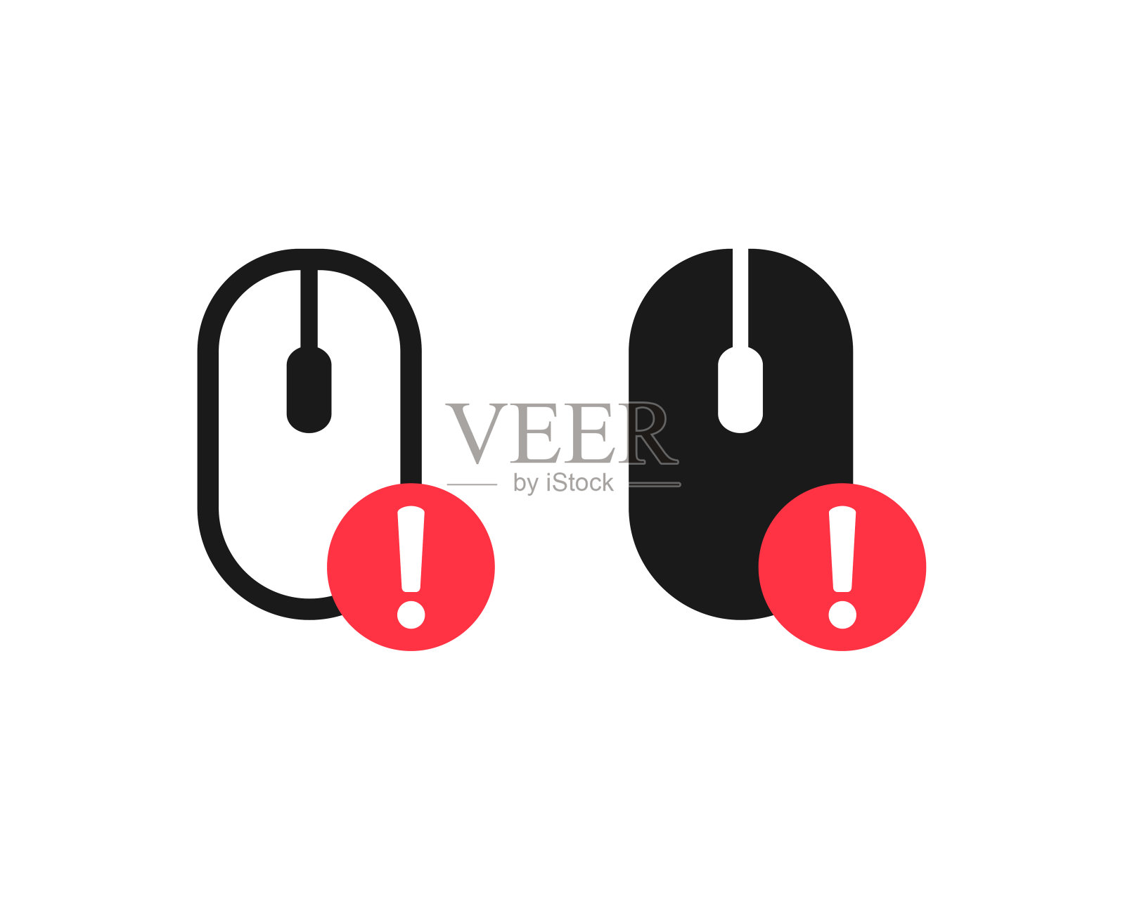 鼠标光标警告错误。插画图片素材