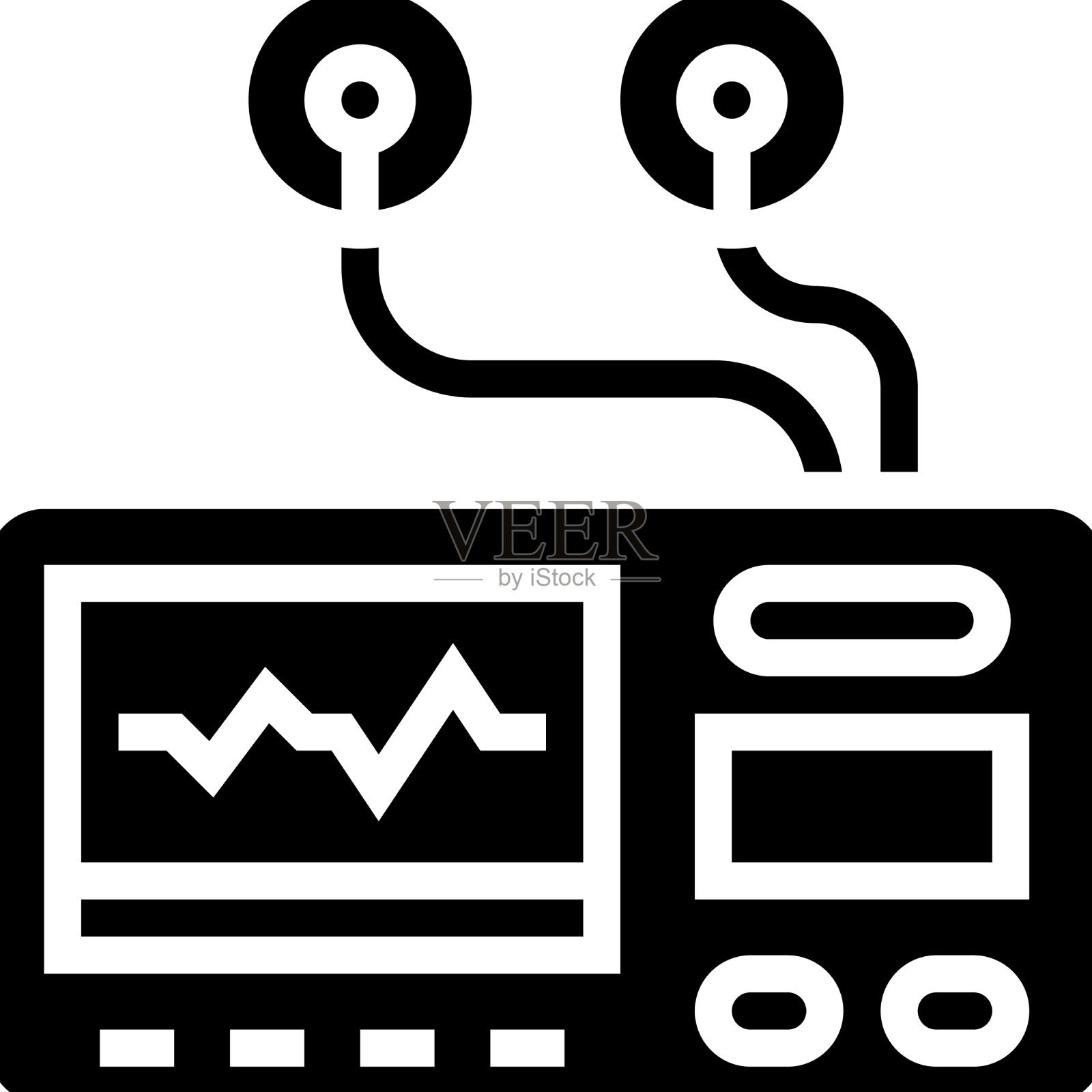 便携式心电图字形图标插画图片素材