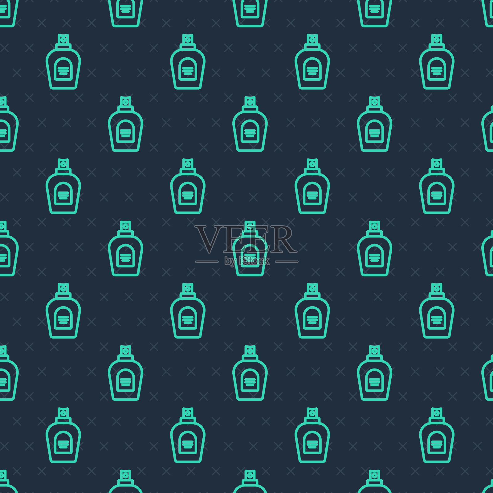 绿色线条香水图标隔离无缝图案插画图片素材