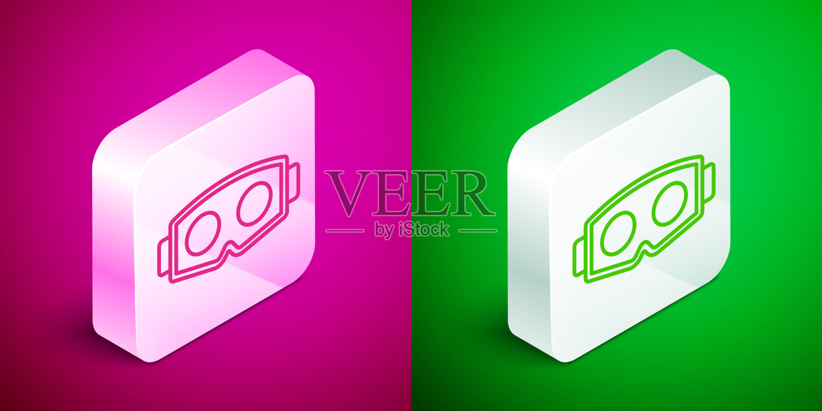 等距线虚拟现实眼镜图标图标素材