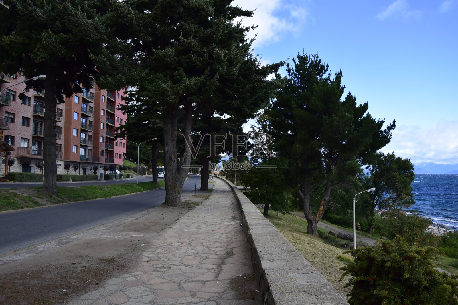 巴里洛切的街景。该镇位于纳胡尔瓦皮湖畔。阿根廷，圣卡洛斯德巴里洛切照片摄影图片