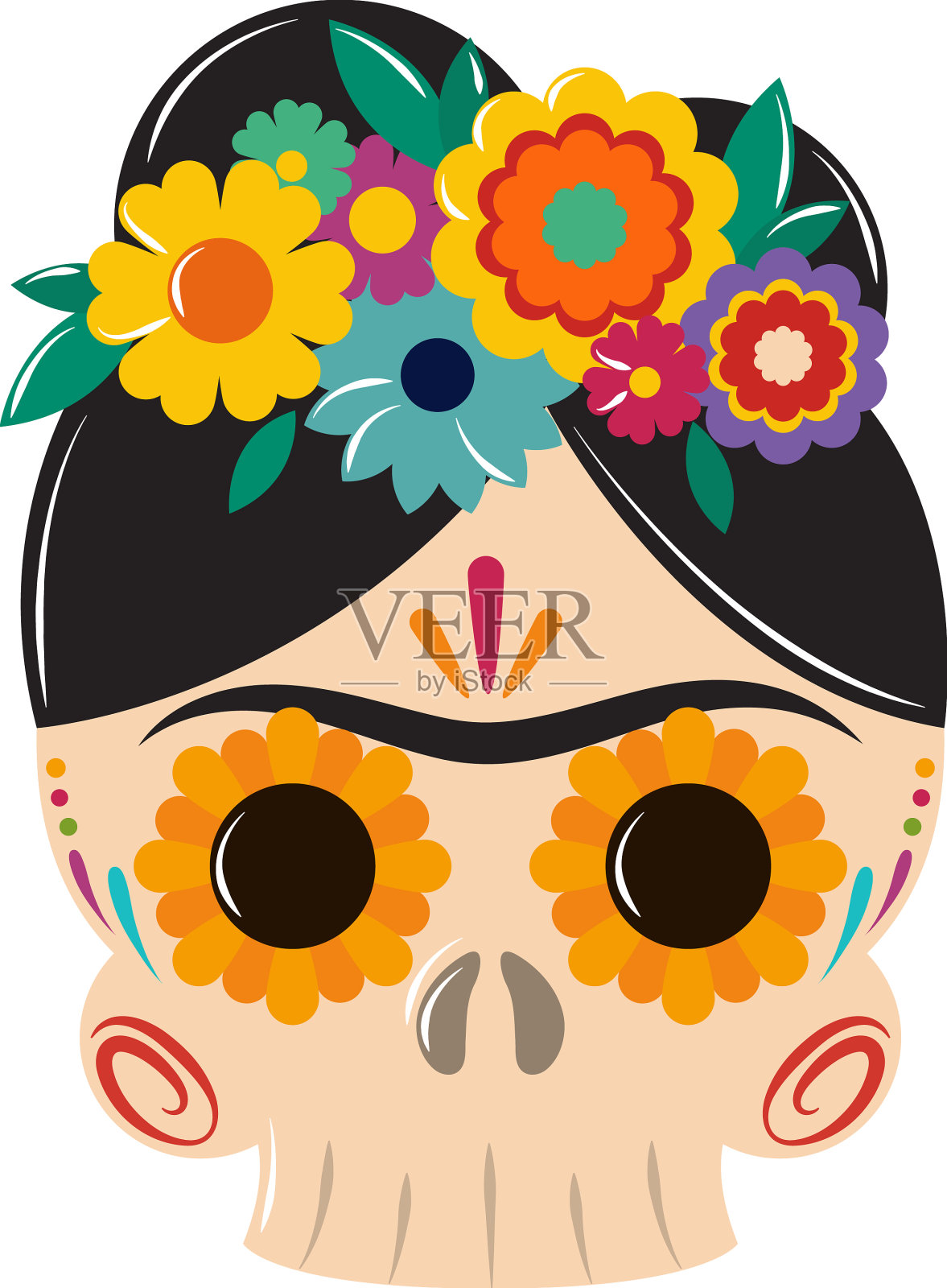 带花的墨西哥飓风设计元素图片