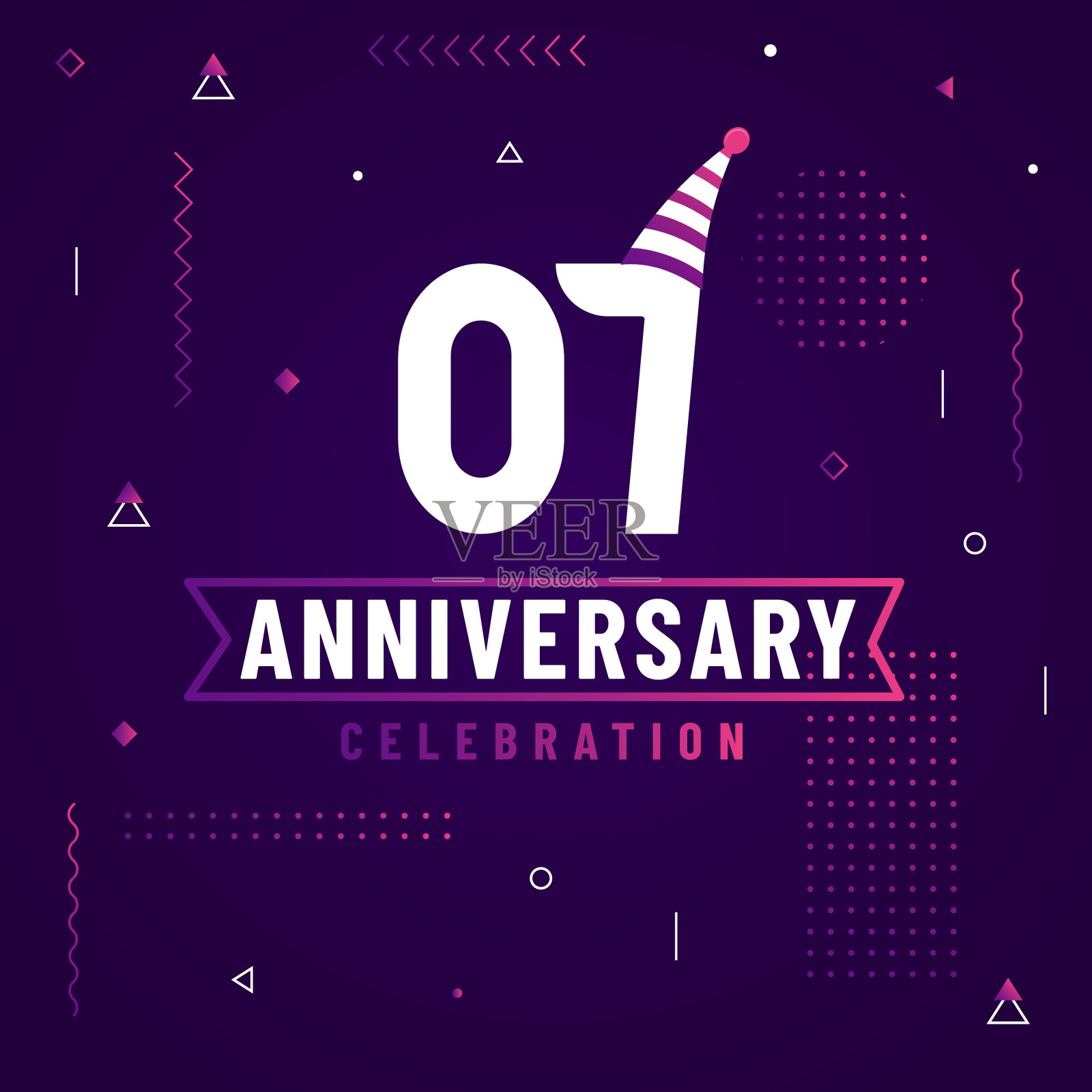 7周年纪念贺卡7周年纪念插画图片素材