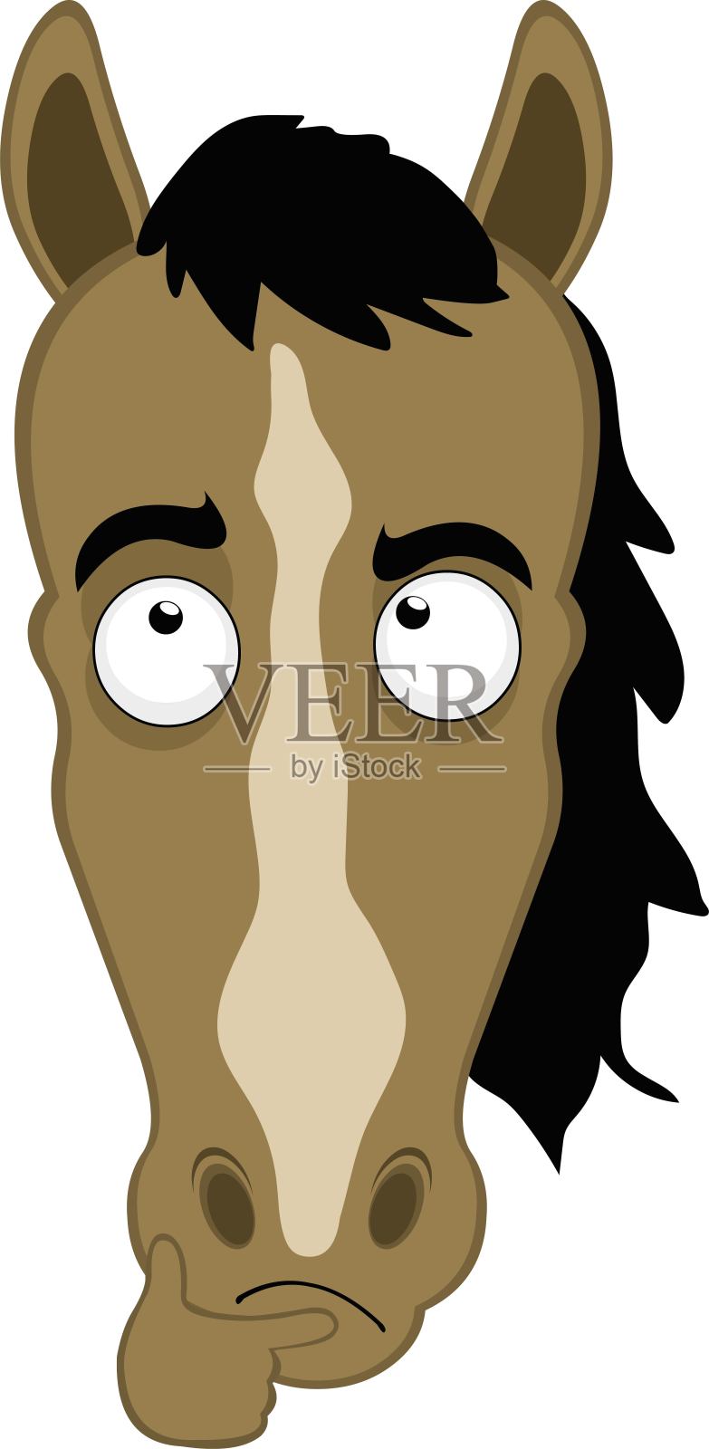 向量插图脸马卡通眼泪想插画图片素材