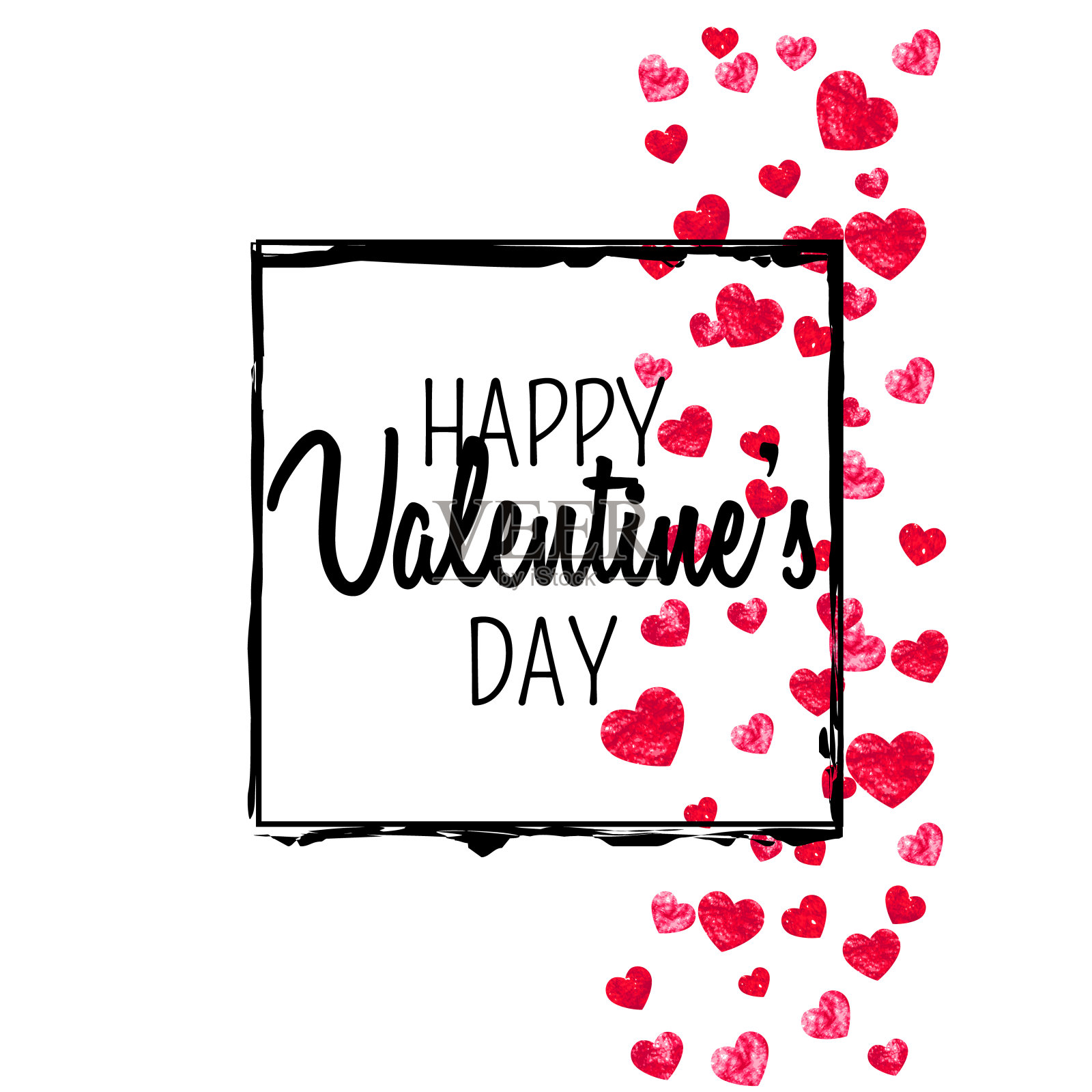 情人节销售背景。手绘火花目前。Fas插画图片素材