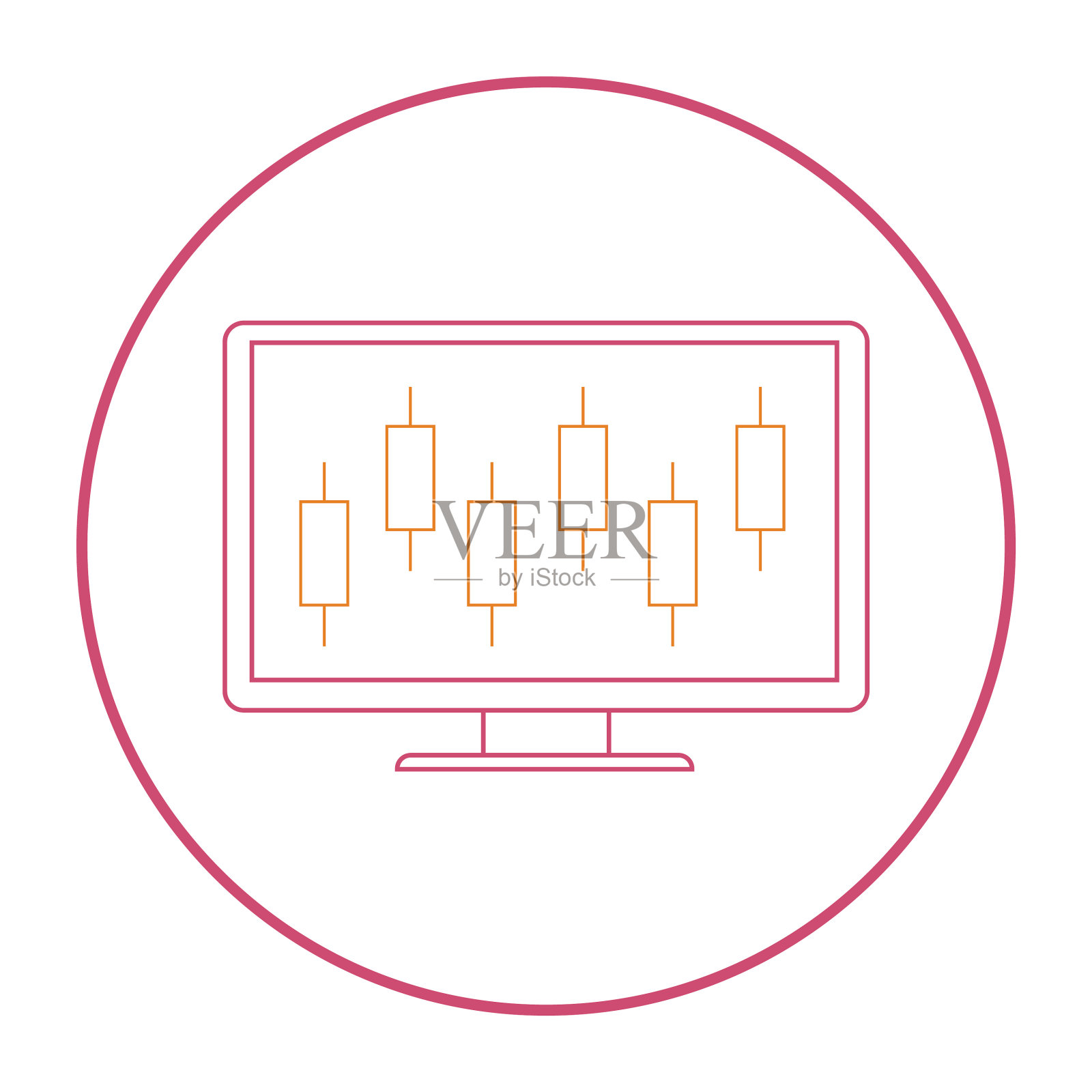 业务评估，k线图，在线图形图标插画图片素材