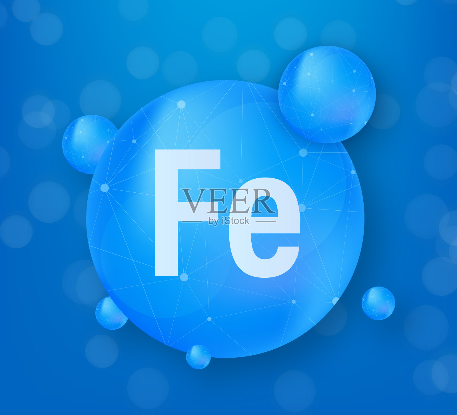 矿物铁ferum蓝色闪亮丸胶囊图标插画图片素材