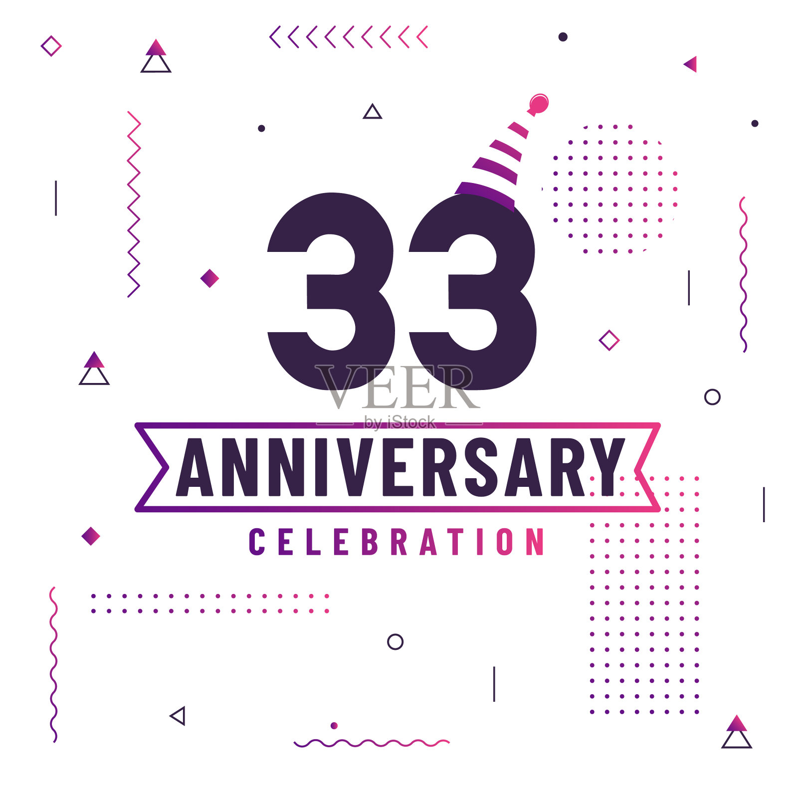 33周年纪念贺卡33插画图片素材