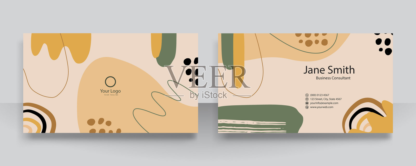 摘要花的有机形状背景插画图片素材