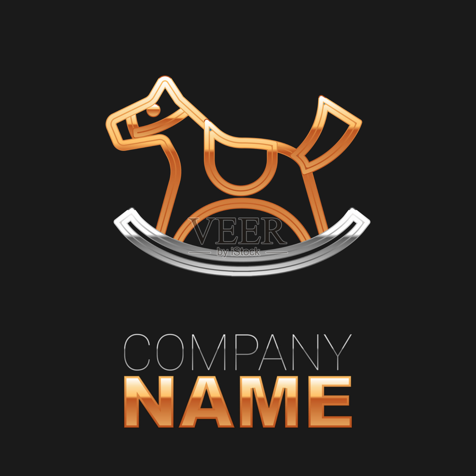 骑着木马在马鞍上荡来荡去插画图片素材