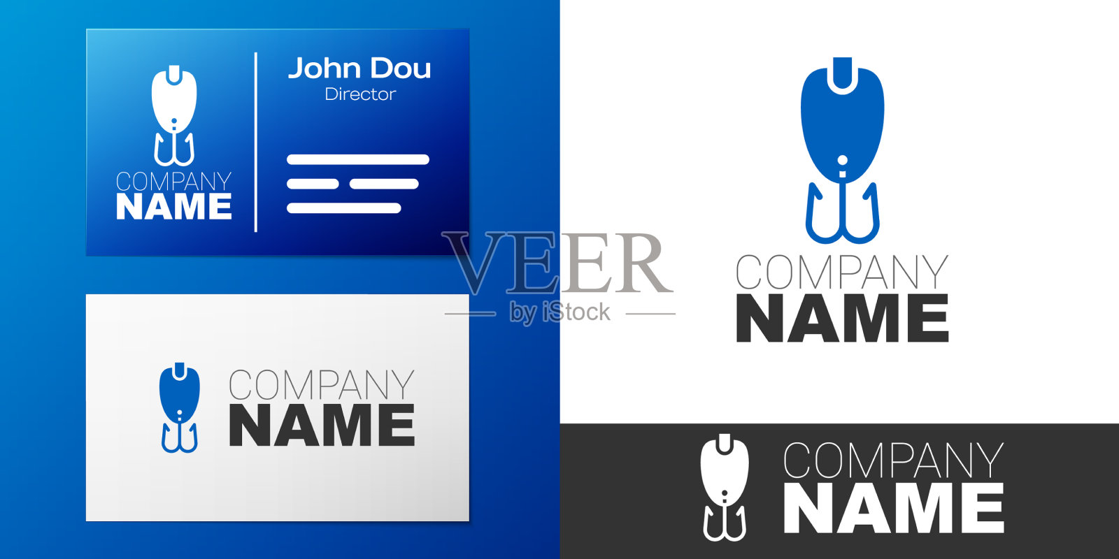 标志型鱼饵图标孤立在白色插画图片素材