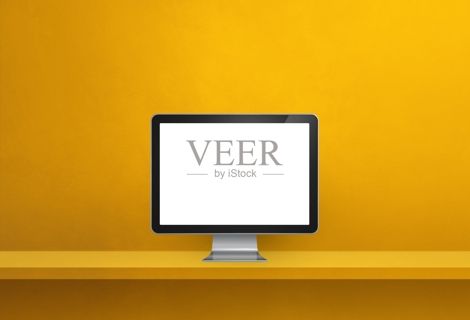 电脑pc上黄色货架横幅照片摄影图片