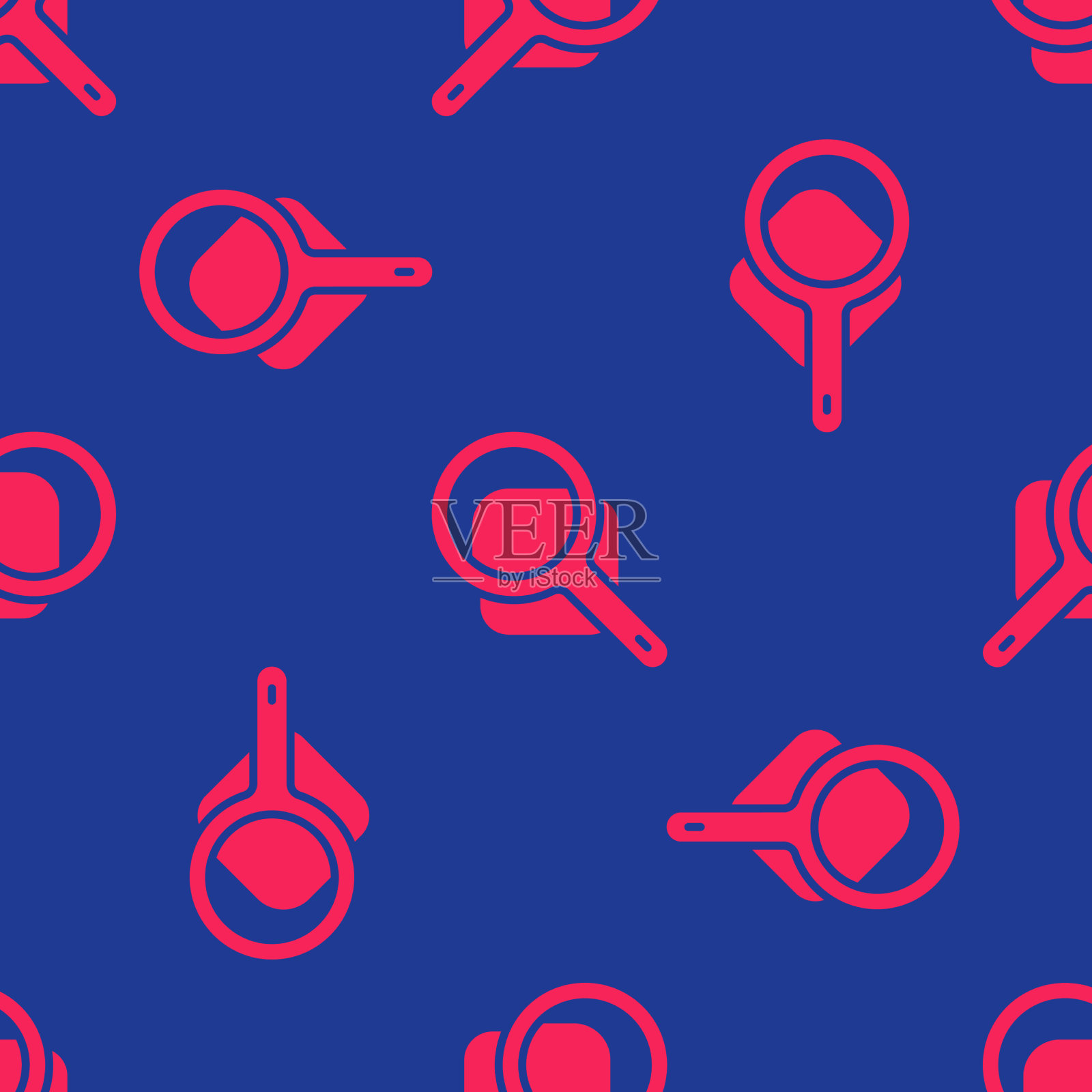 红色放大镜图标隔离无缝插画图片素材