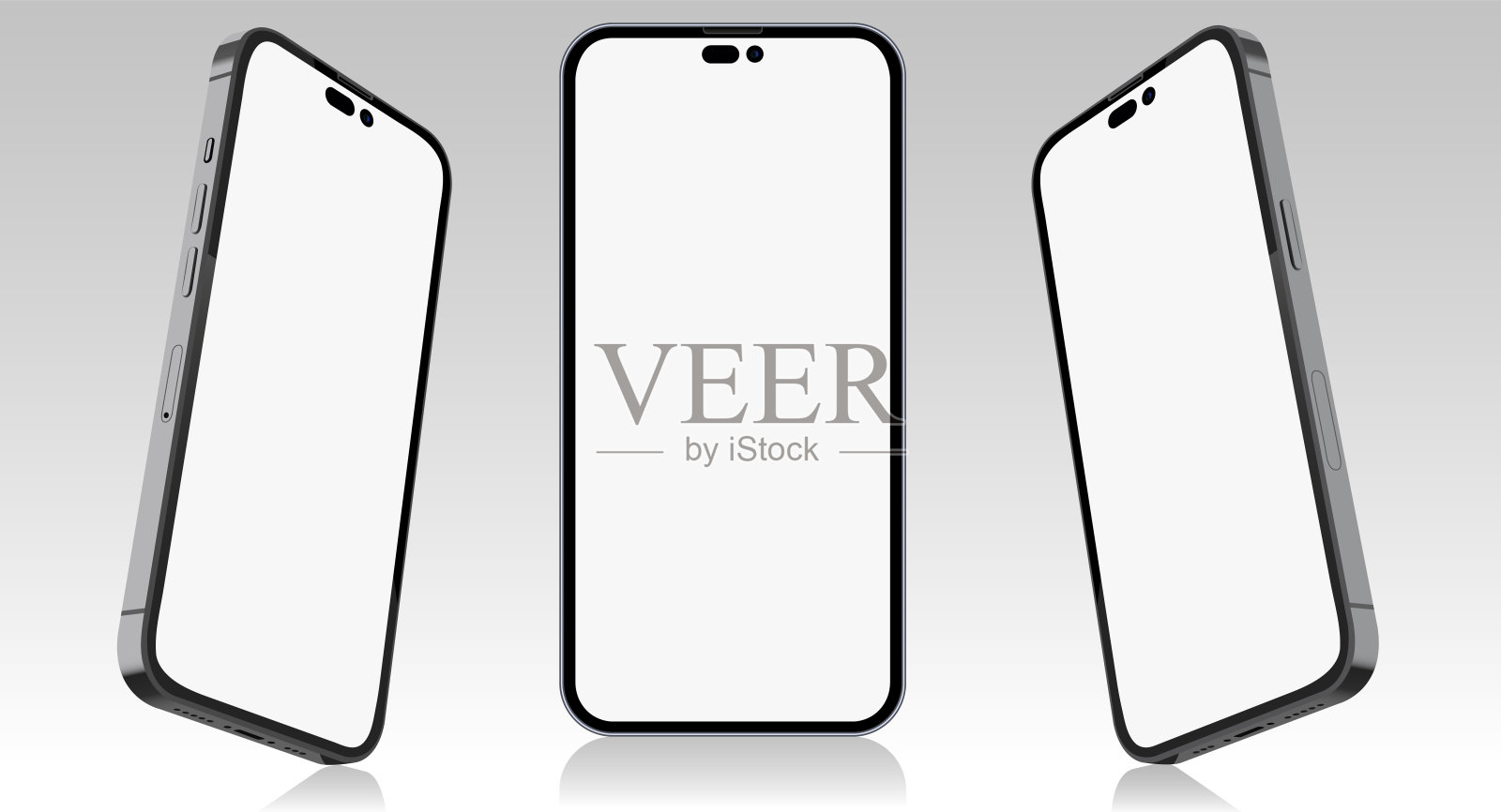 智能手机黑屏，手机模型。信息图形或演示UI设计界面模板设计元素图片