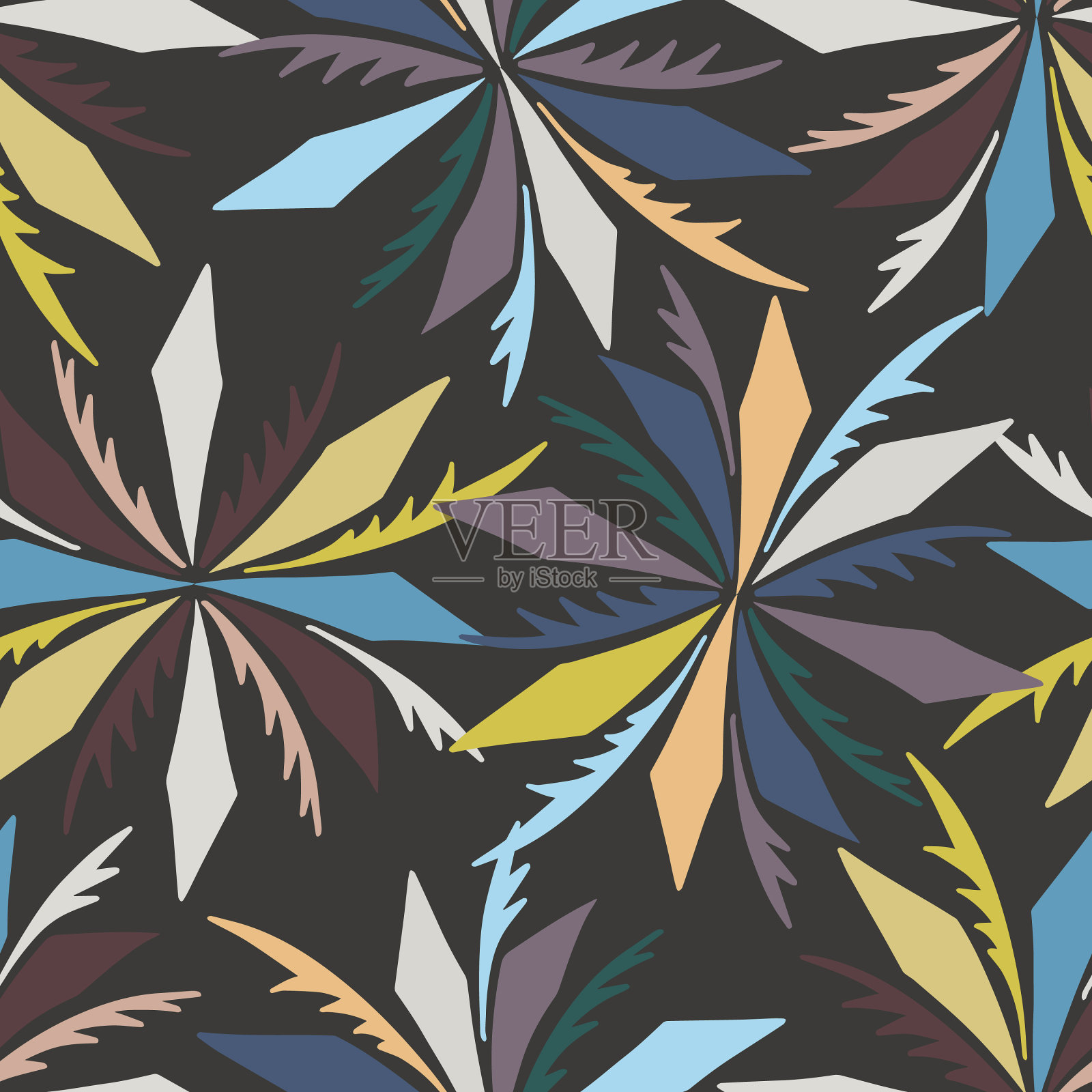 现代孤立的彩色几何抽象插画图片素材