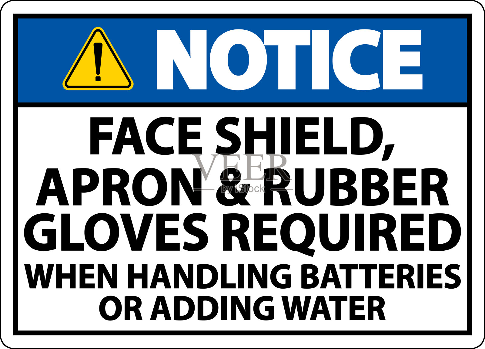 注意当处理电池标志的白色背景插画图片素材