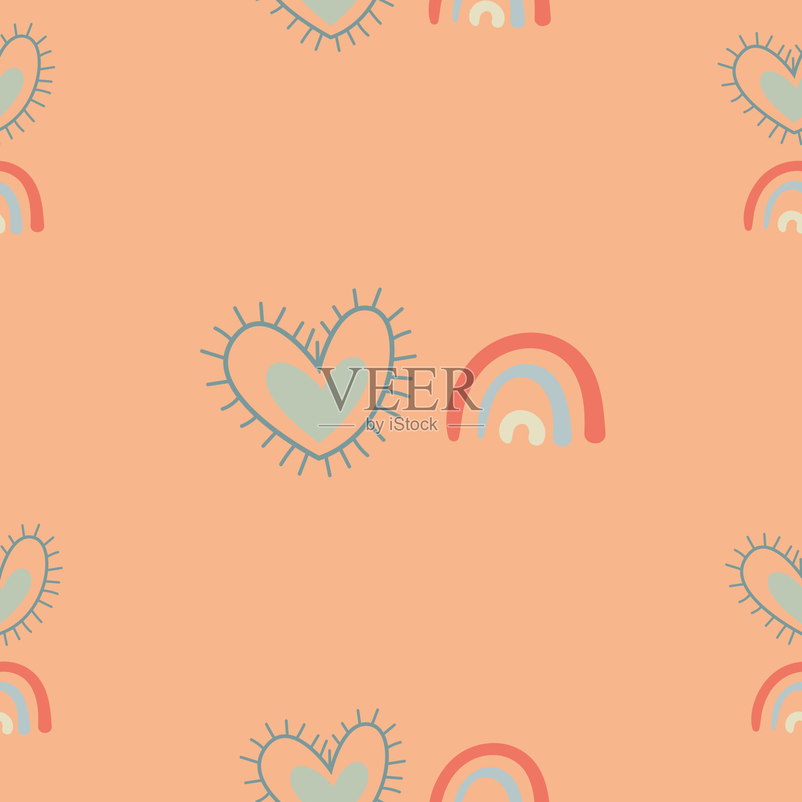 彩色无缝图案与抽象的形状。抽象的直线和曲线。
矢量插图。插画图片素材