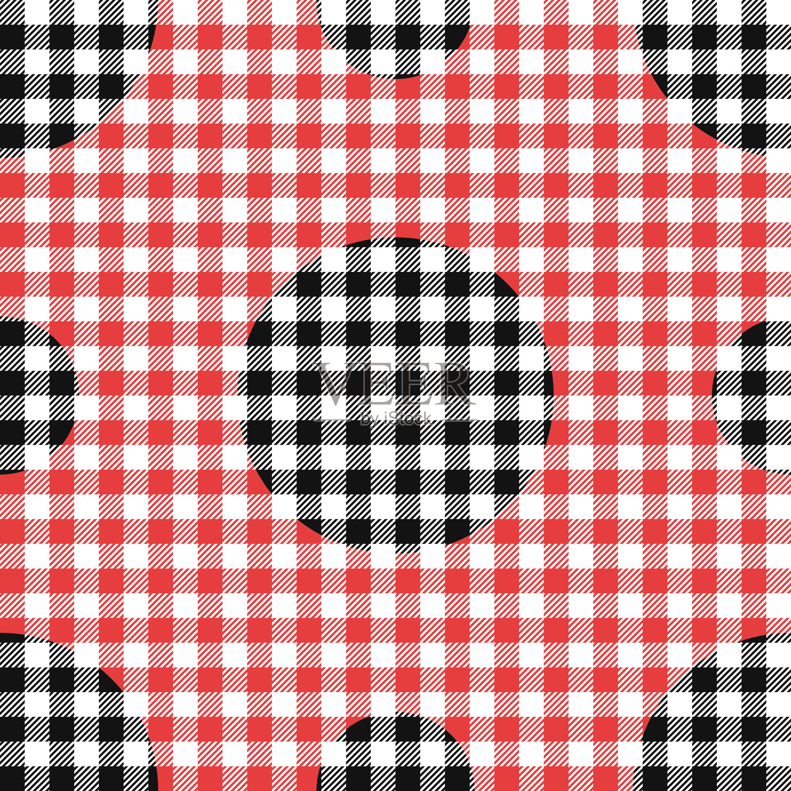 黑色格子桌布的无缝图案。插画图片素材