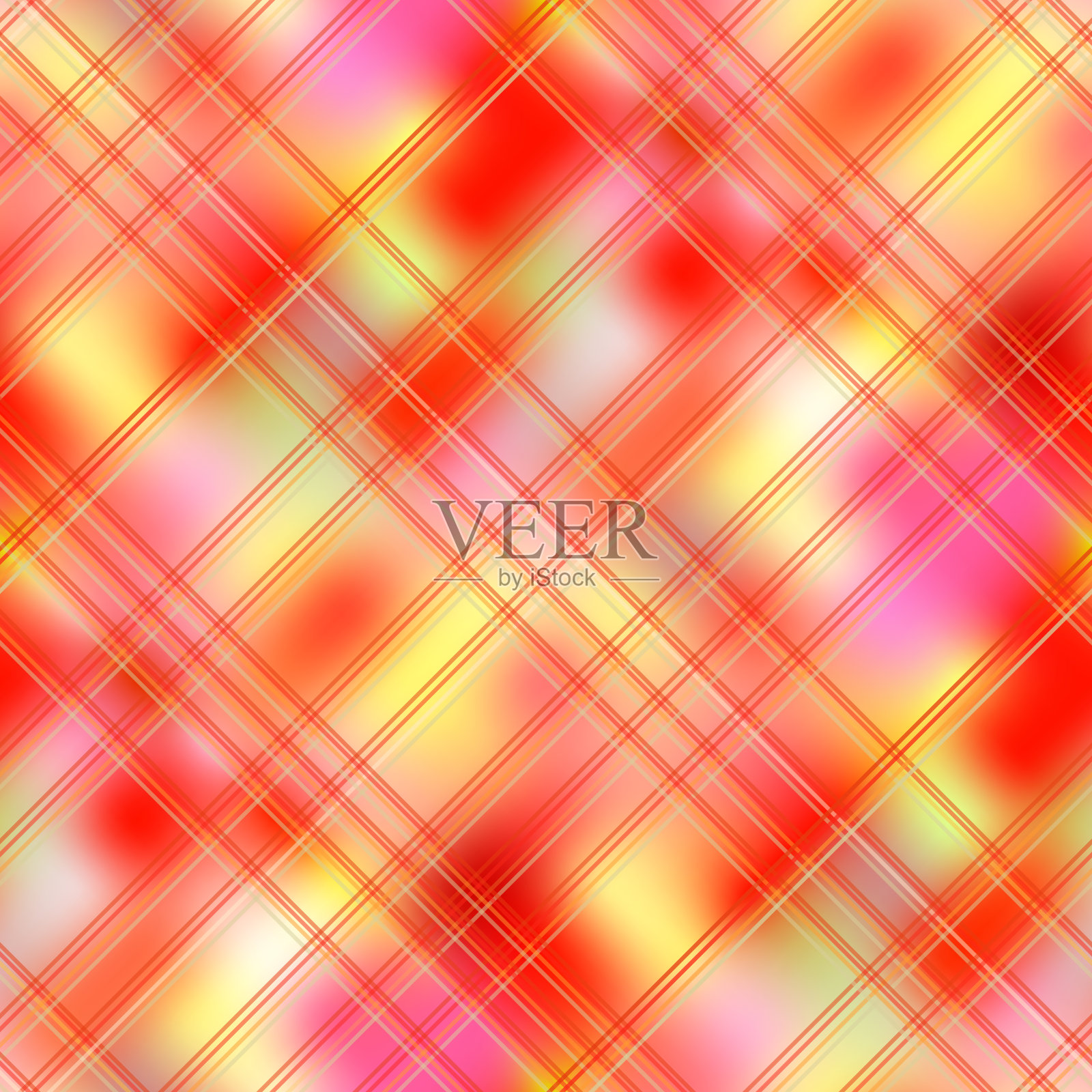 矢量无缝几何抽象图案在充满活力的红橙色织物设计颜色插画图片素材