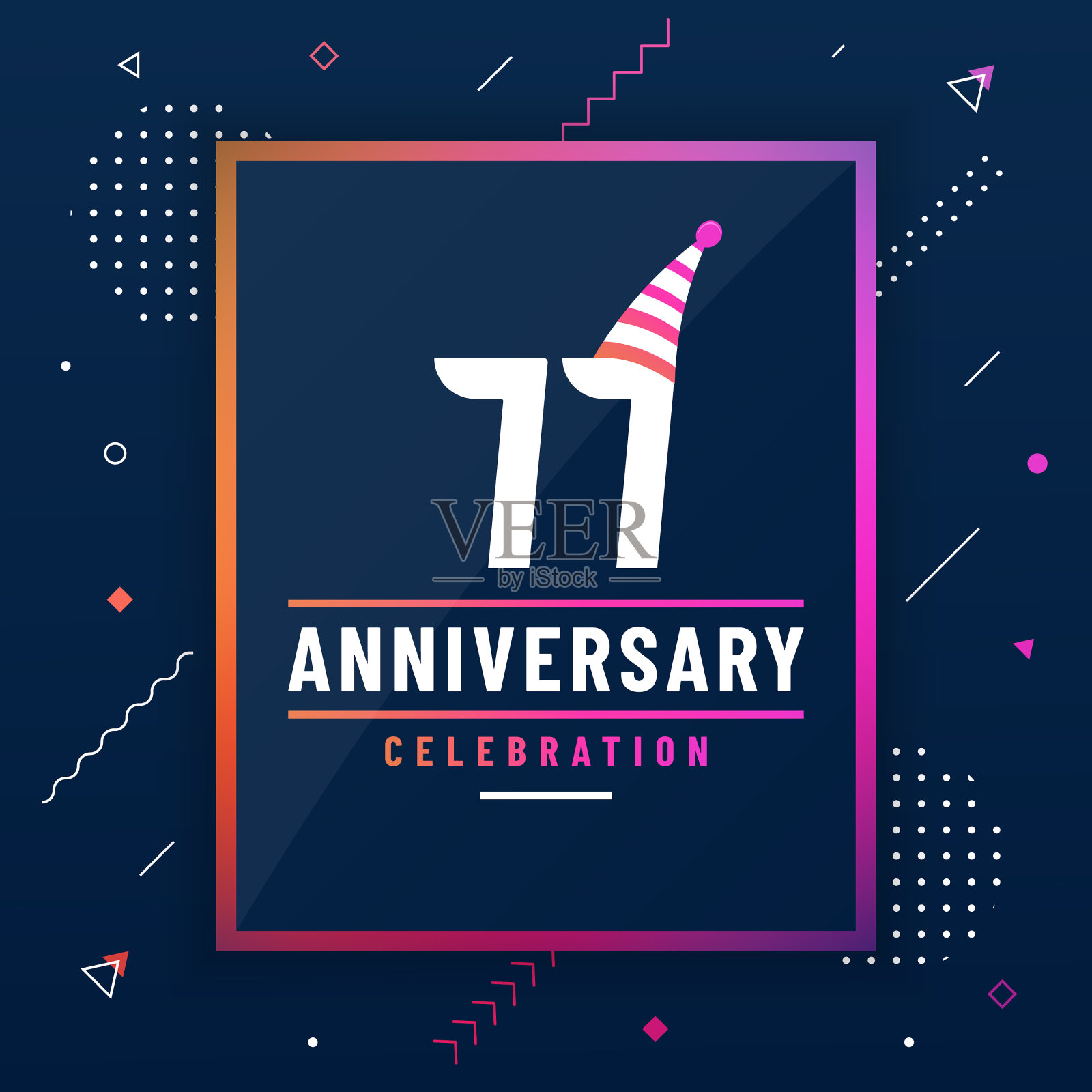 77周年纪念贺卡77插画图片素材