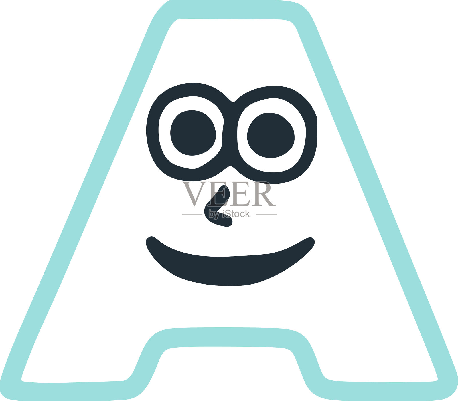 信中有一个快乐古怪微笑的人物笑脸设计元素图片