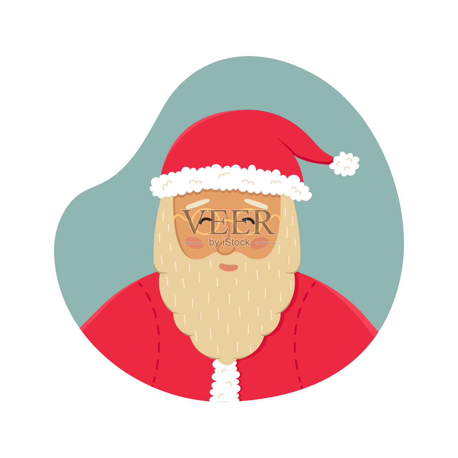 可爱的圣诞老人送上新年祝福设计元素图片