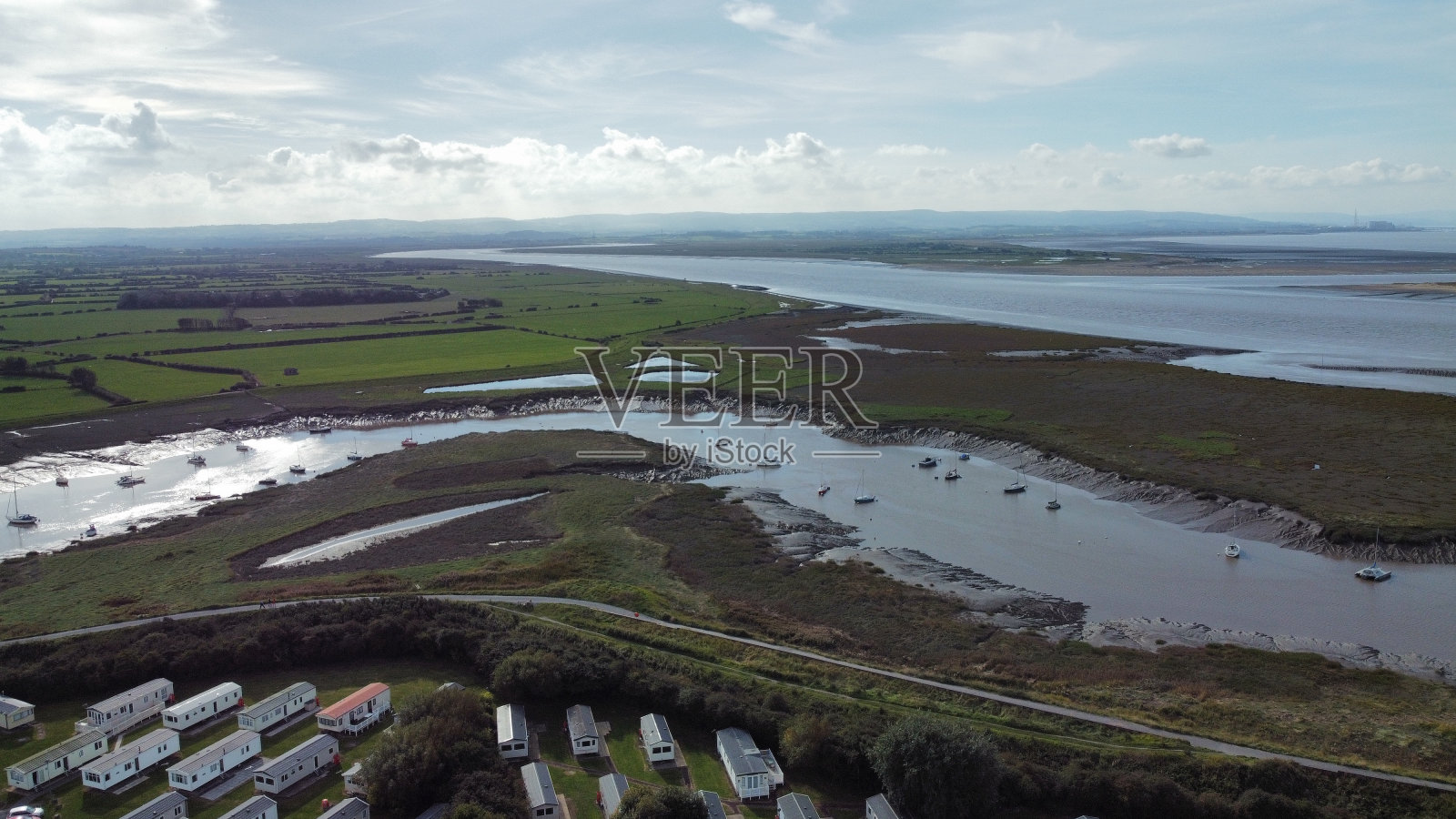 房车公园航拍图像。照片摄影图片