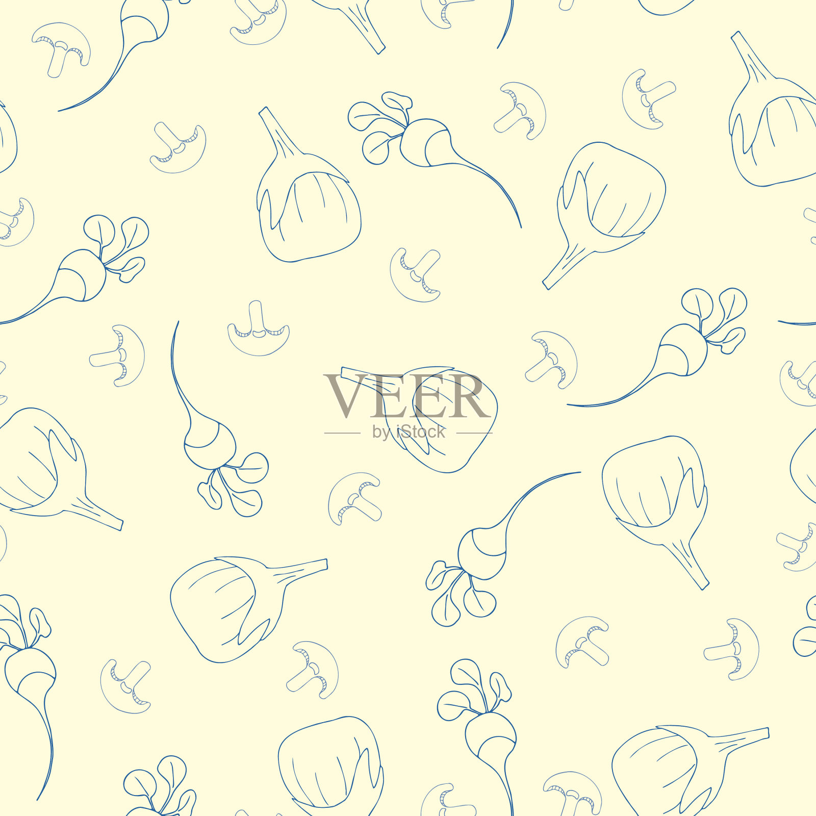 蔬菜蘑菇radisheseggplant插画图片素材