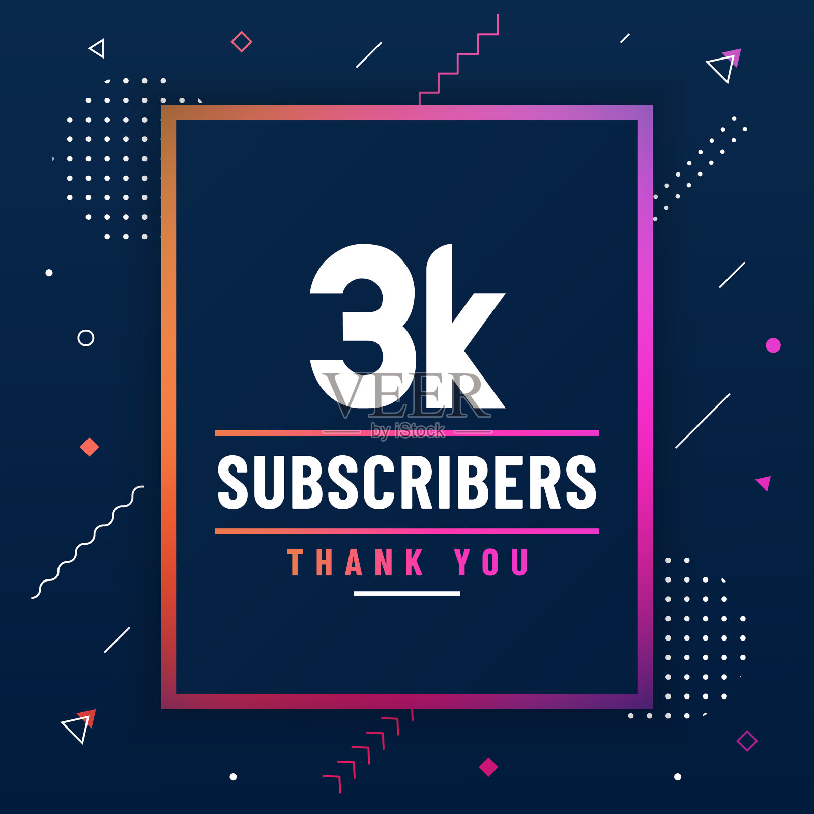 谢谢3000名订阅者，3000名订阅者插画图片素材