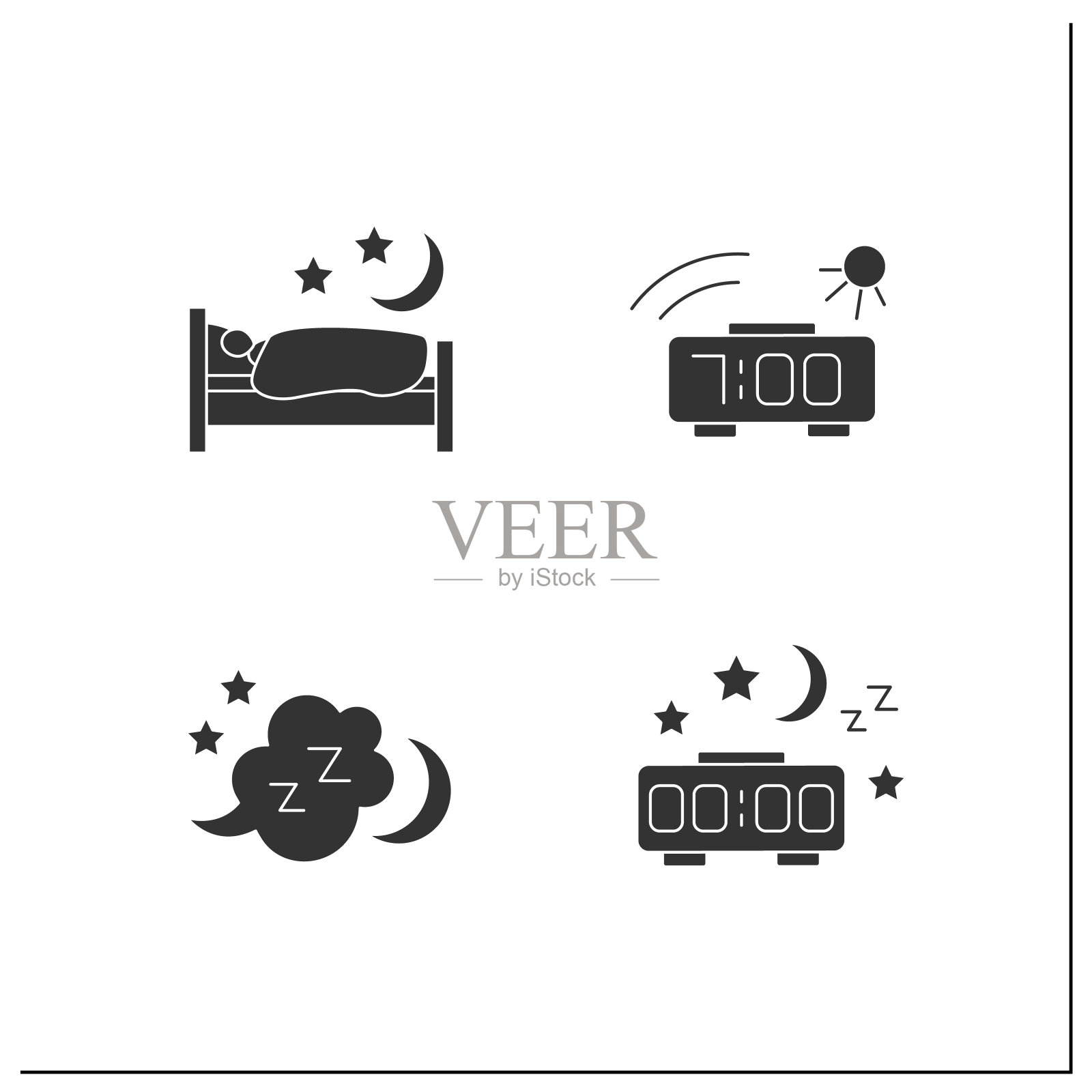 睡眠字形图标设置图标素材