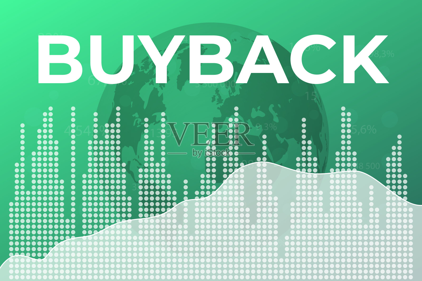 Word Buyback关于绿色金融的背景。金融市场的概念插画图片素材