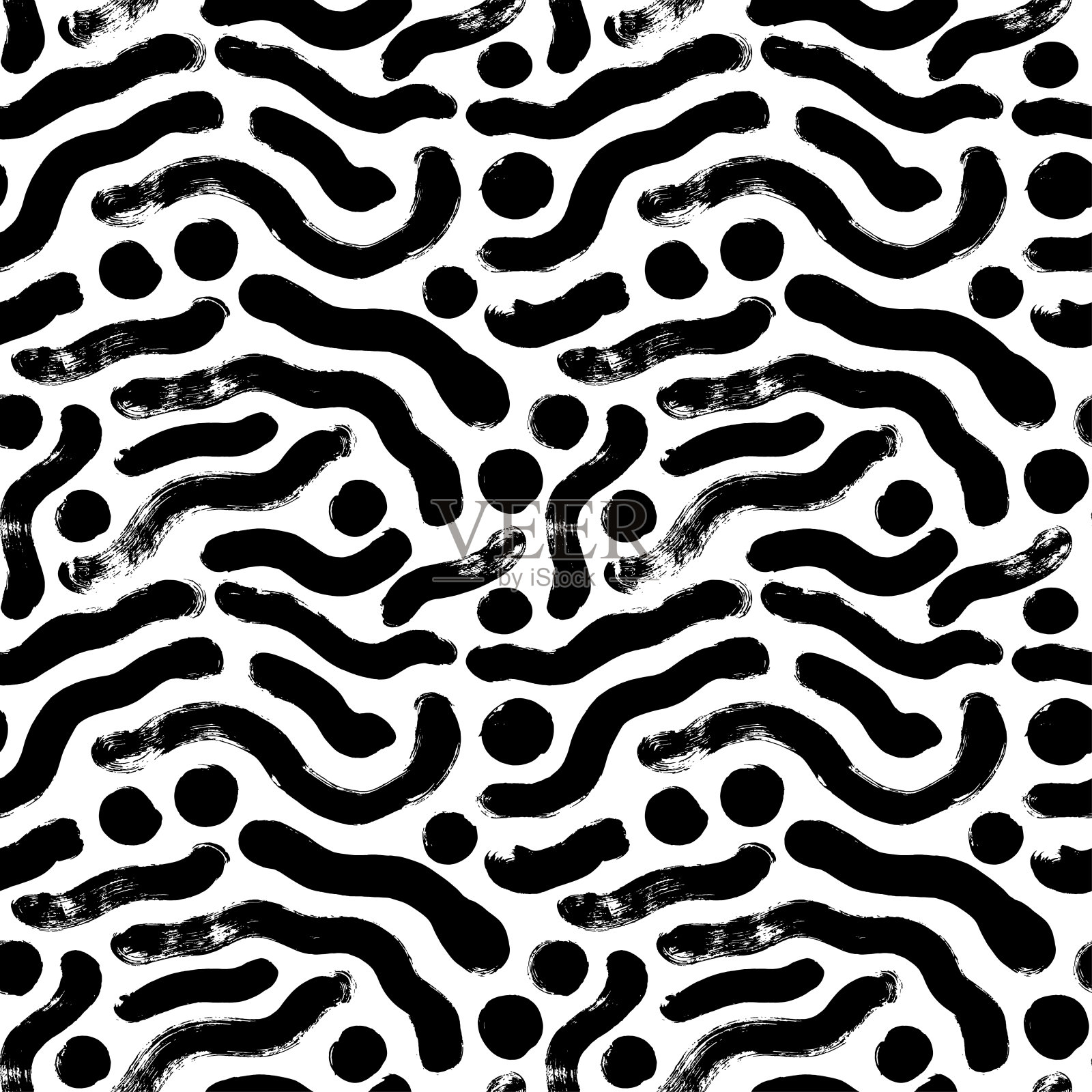 有机形状矢量无缝模式。插画图片素材