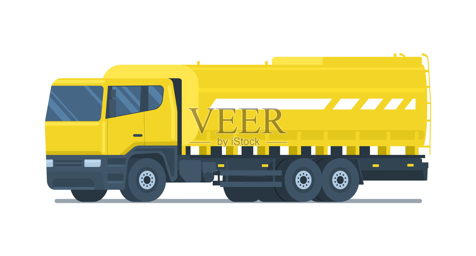 水箱运输卡车隔离。矢量插图。插画图片素材