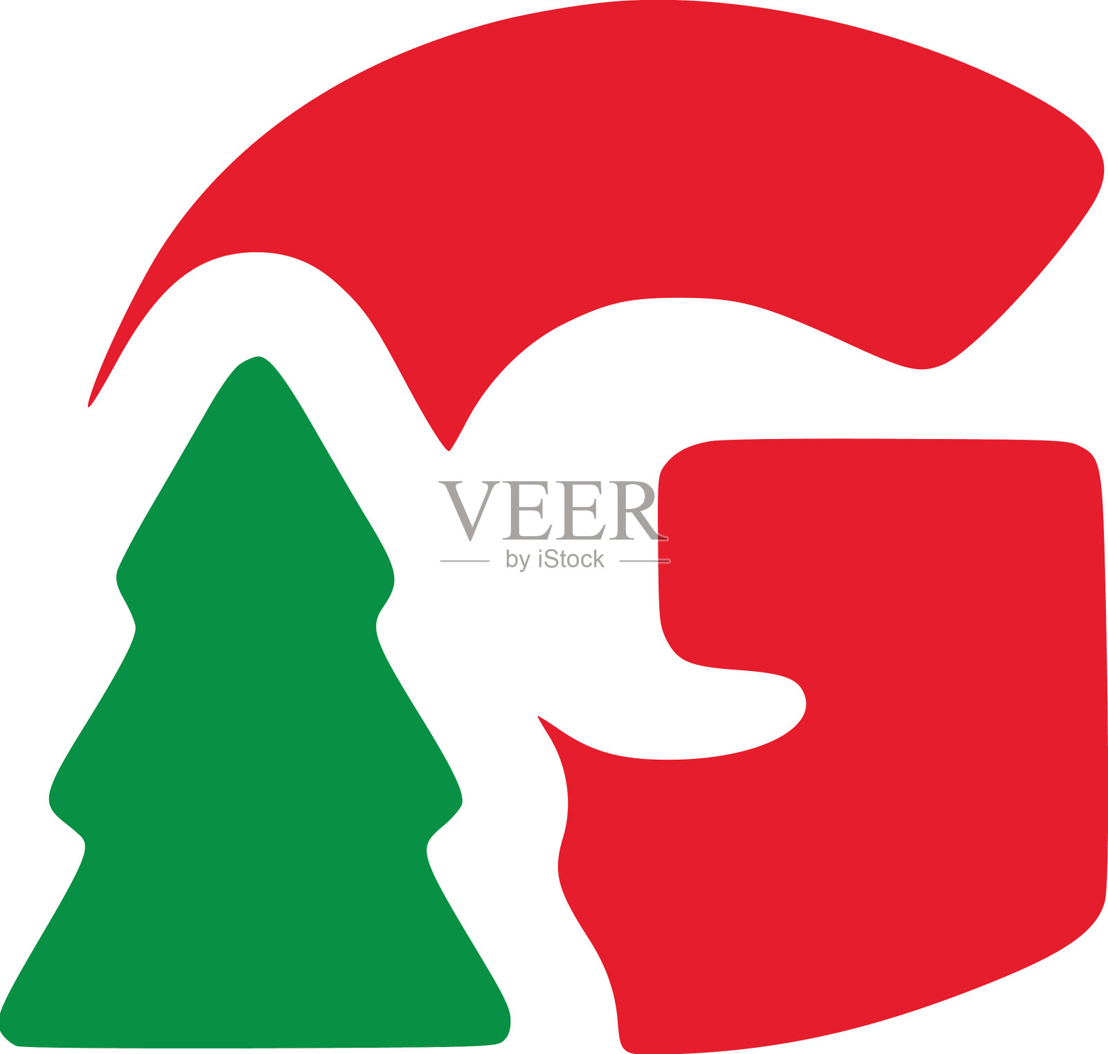 红色字母与冷杉剪贴艺术圣诞节设计元素图片