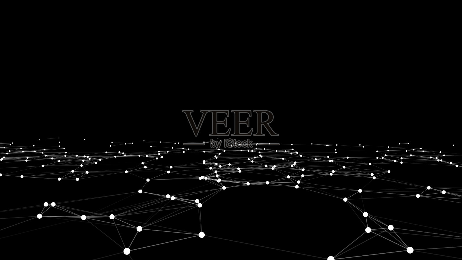 未来移动波。数字背景与移动发光粒子和线。大数据可视化。矢量插图。插画图片素材