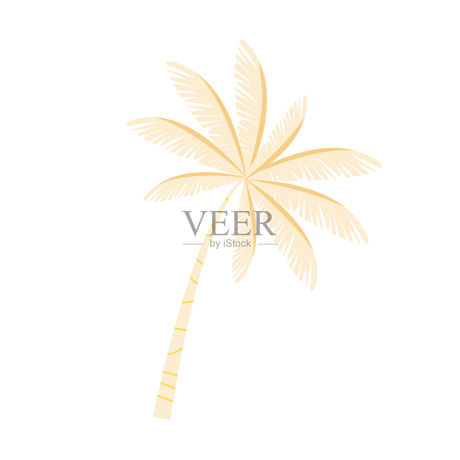 棕榈树半平面颜色向量元素设计元素图片