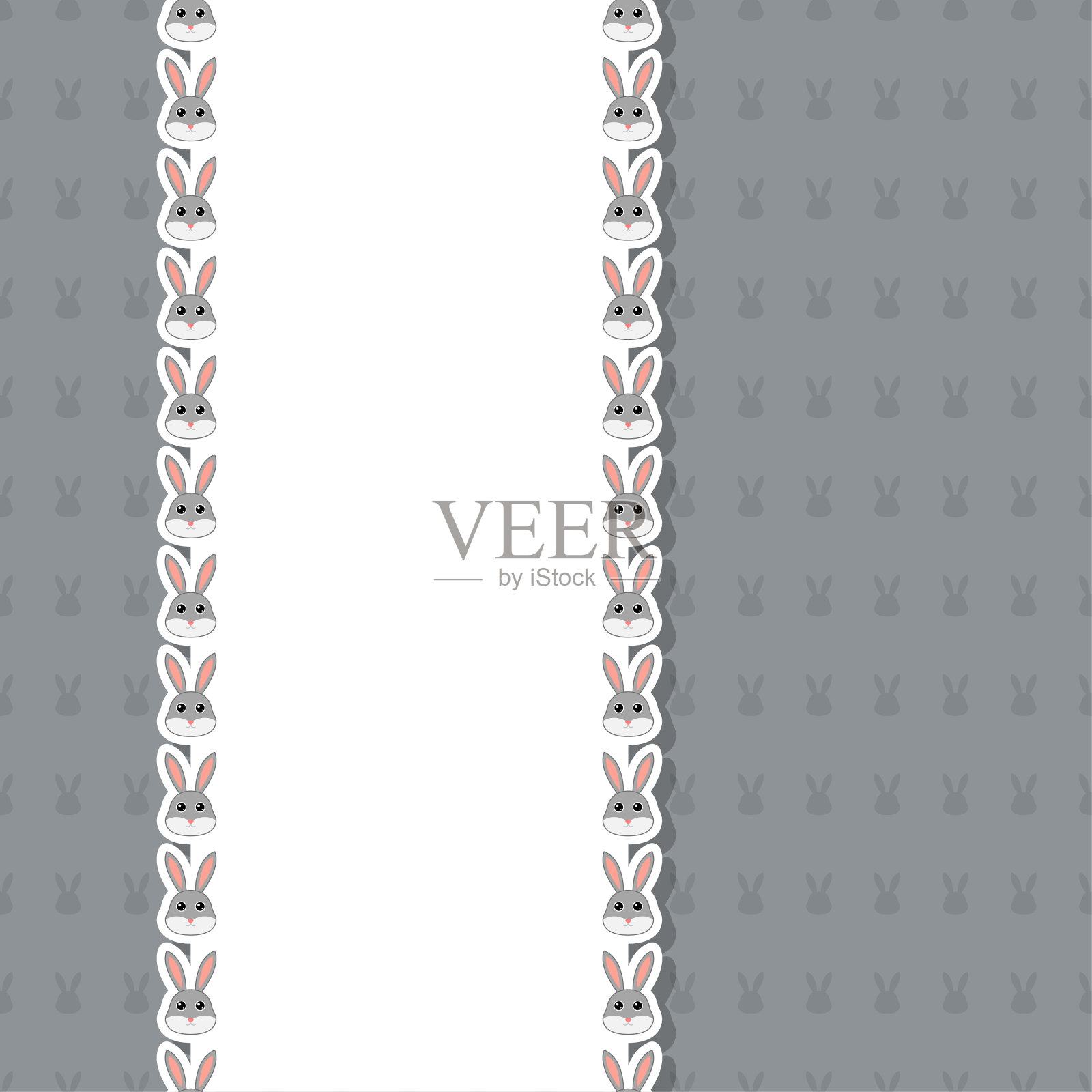 兔子与框架横幅，海报，和贺卡插画图片素材
