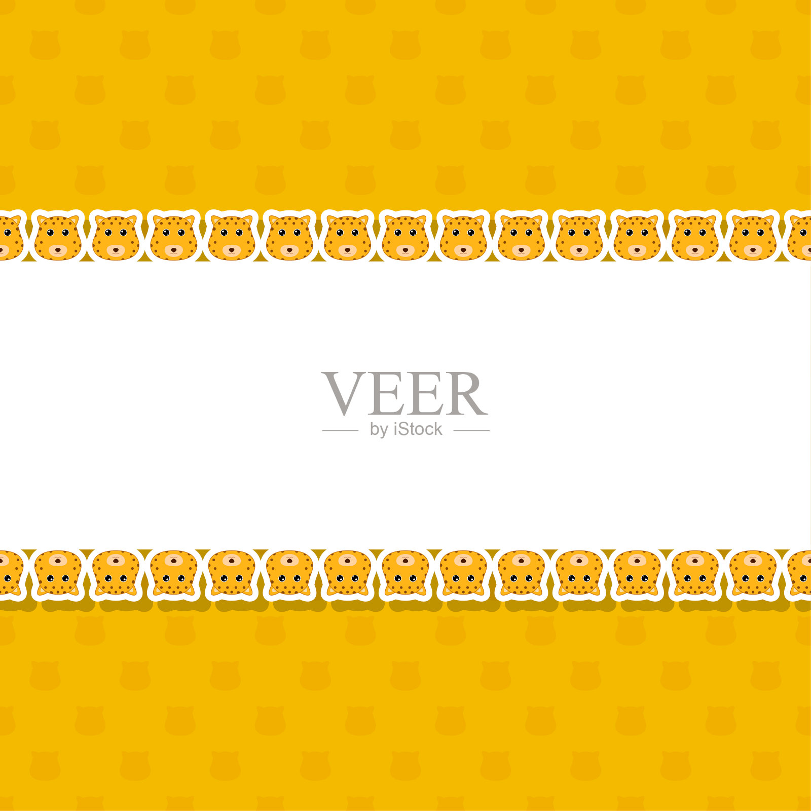 豹子与框架横幅，海报，和贺卡插画图片素材