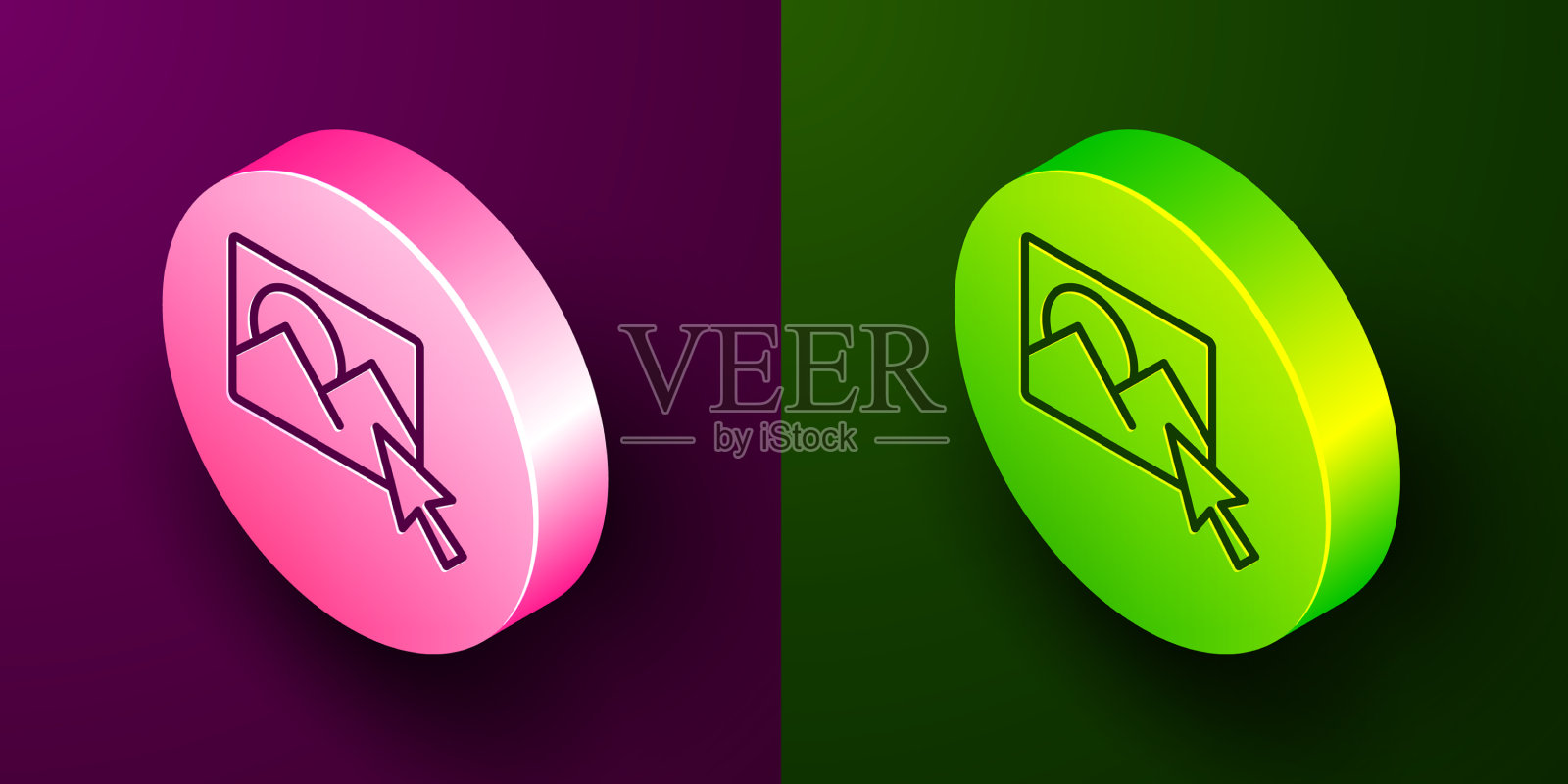 等距线照片润饰图标上隔离图标素材