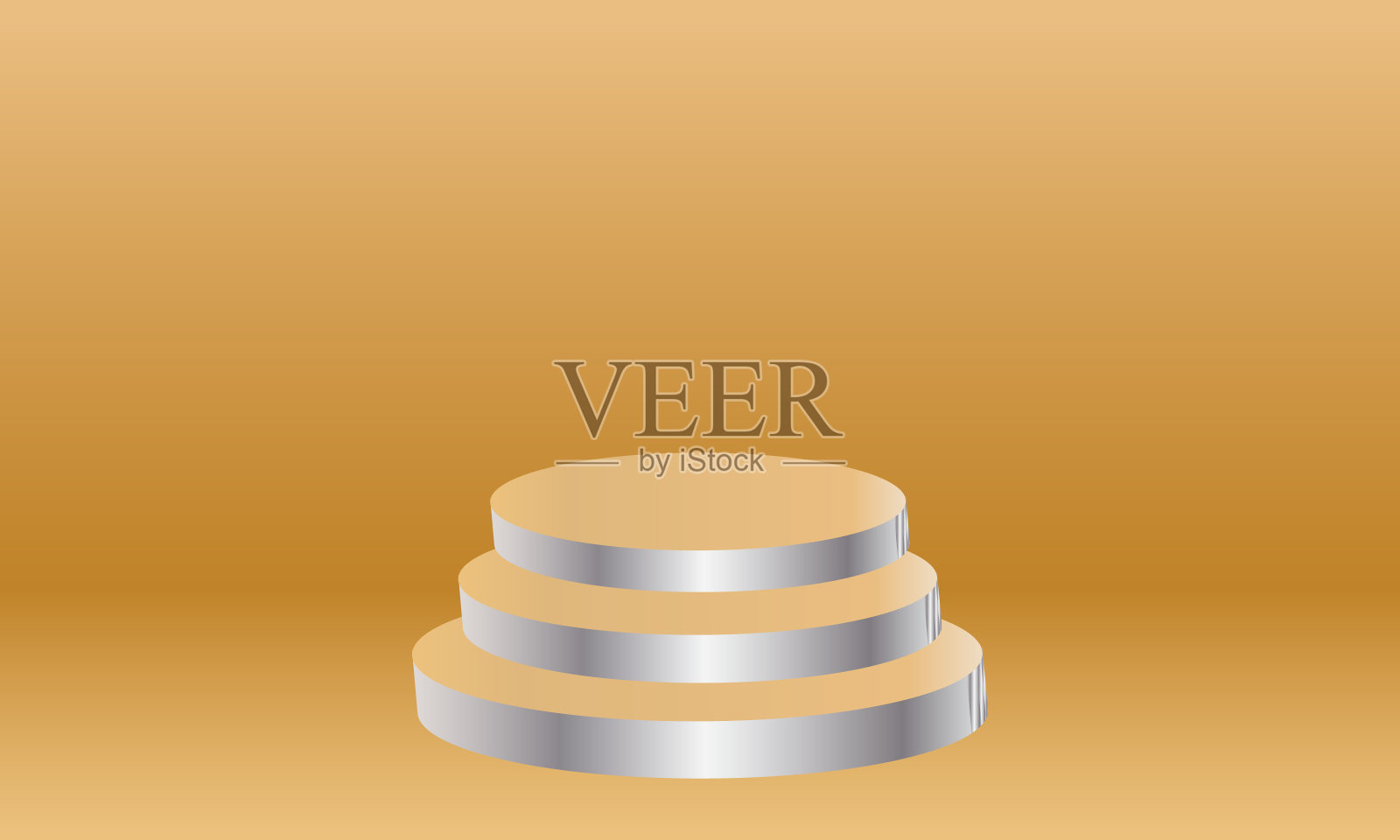 3D舞台讲台金色背景插画图片素材