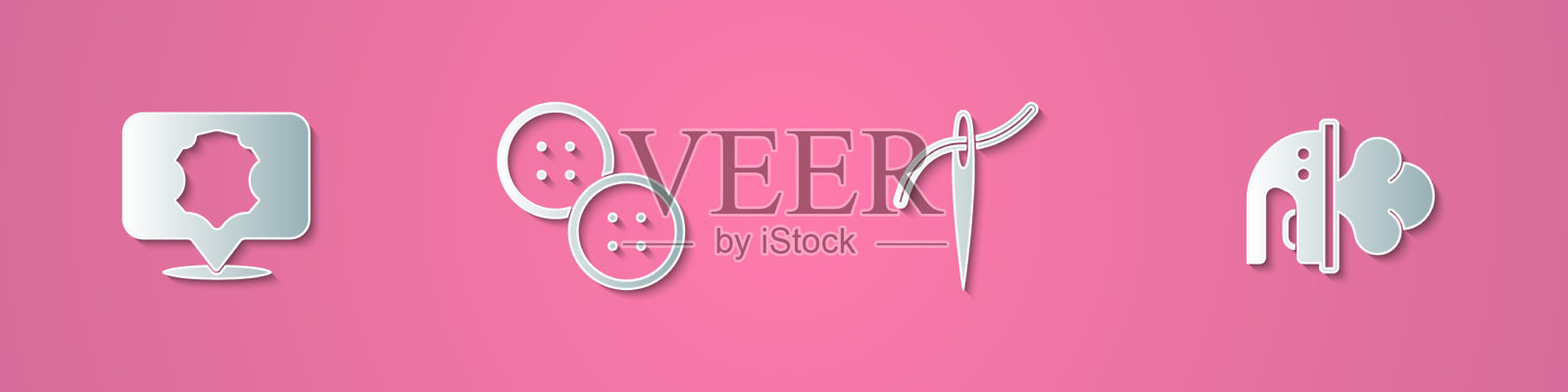 集裁剪皮革缝制钮扣用针图标素材