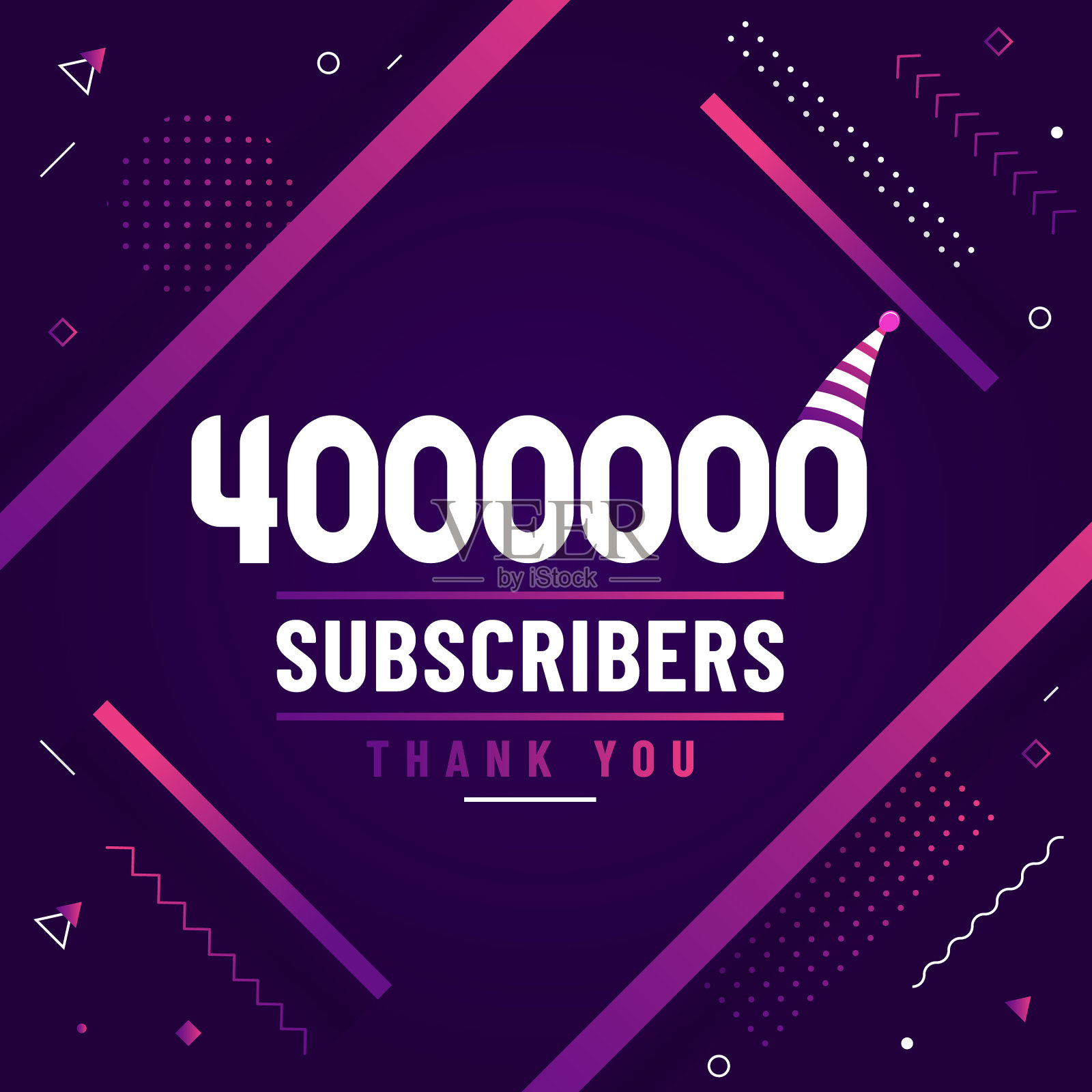 谢谢400万订户，400万订户插画图片素材