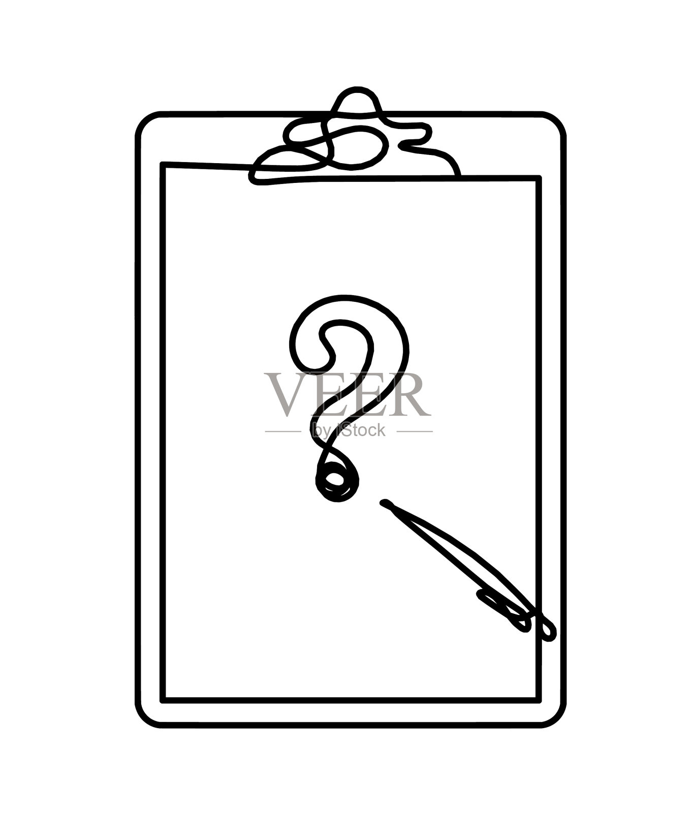 摘要纸，用笔和问号作线图标素材