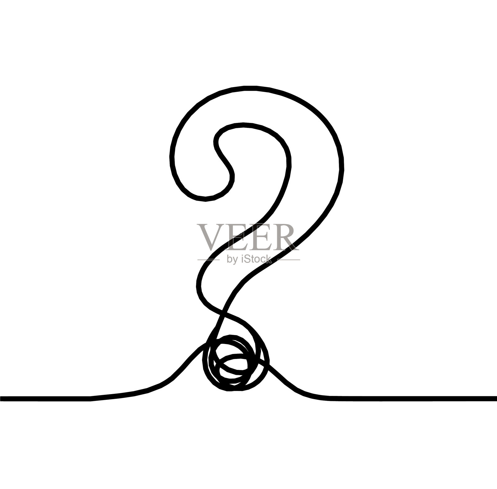 抽象问号连续画线设计元素图片