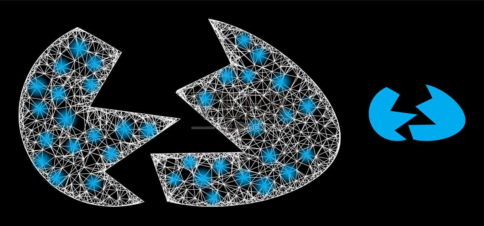 多边形二维网格破蛋壳魔术插画图片素材