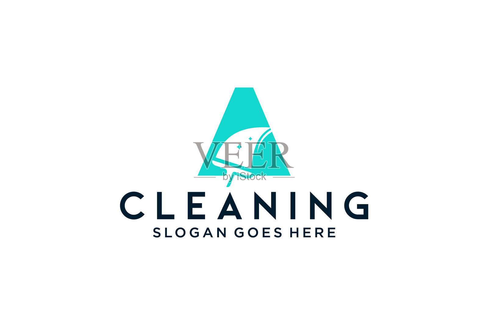 字母a为保洁清洁保养服务插画图片素材