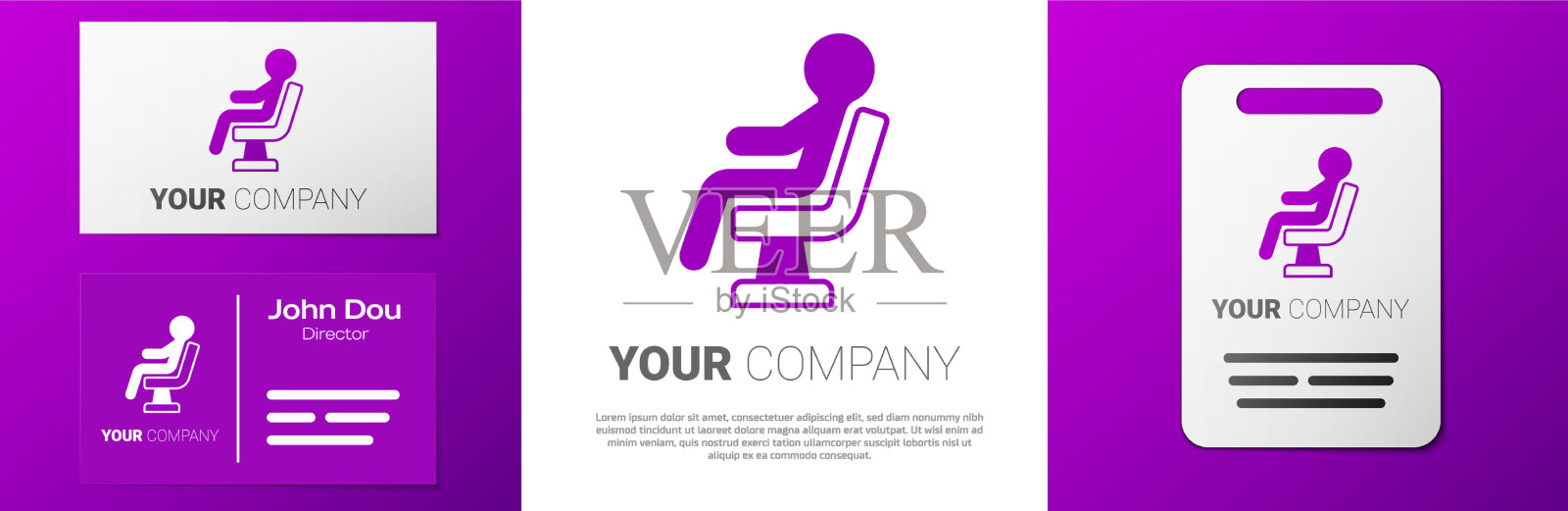 标志型的人在机场候机楼的图标插画图片素材