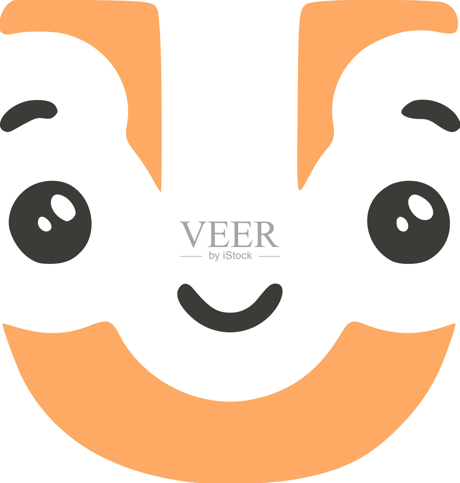 字母u可爱可爱的字符孤立在白色插画图片素材