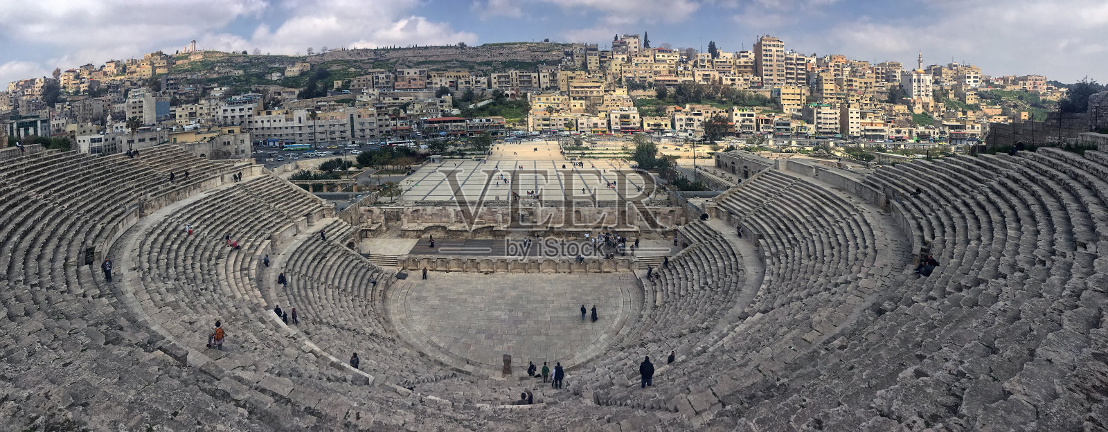 从约旦安曼罗马剧院顶部看到的景色照片摄影图片